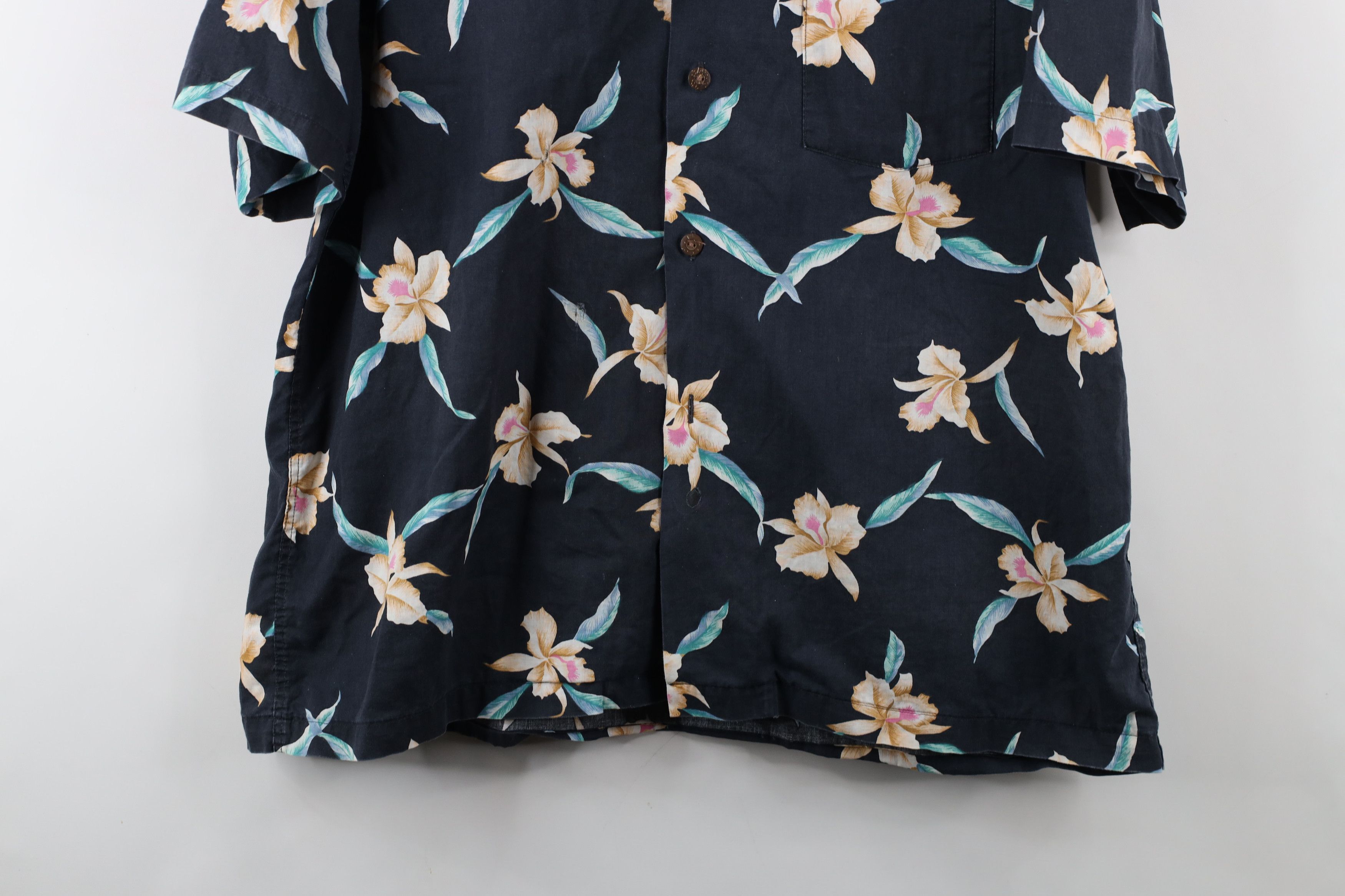 Lands' End × Vintage Vintage 90s Lands End Flower Camp Collar Button Shirt USA Size US XL / EU 56 / 4 - 3 Thumbnail