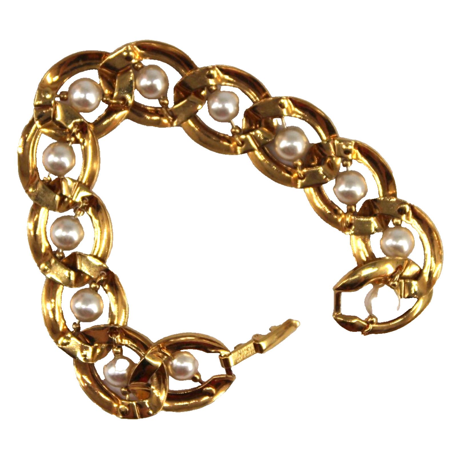 Other Napier Mid Century Necklace Bracelet Set Gold Tone Pearls Size ONE SIZE - 2 Thumbnail