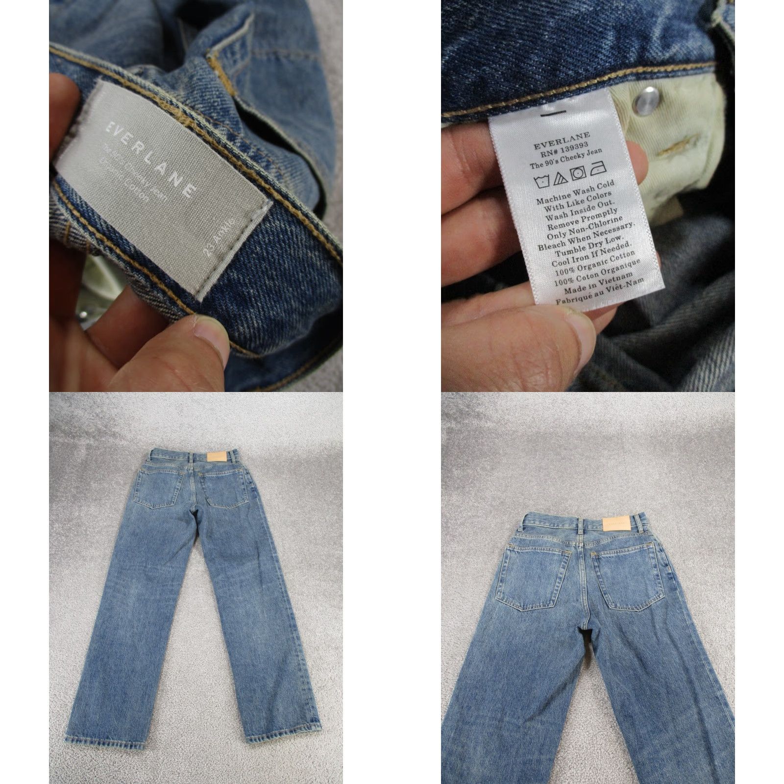Everlane VINTAGE Everlane Womens Jeans Ankle 23 Light Wash 90s Denim Pants Blue Slim Fit Size 40" / US 18 - 8 Thumbnail