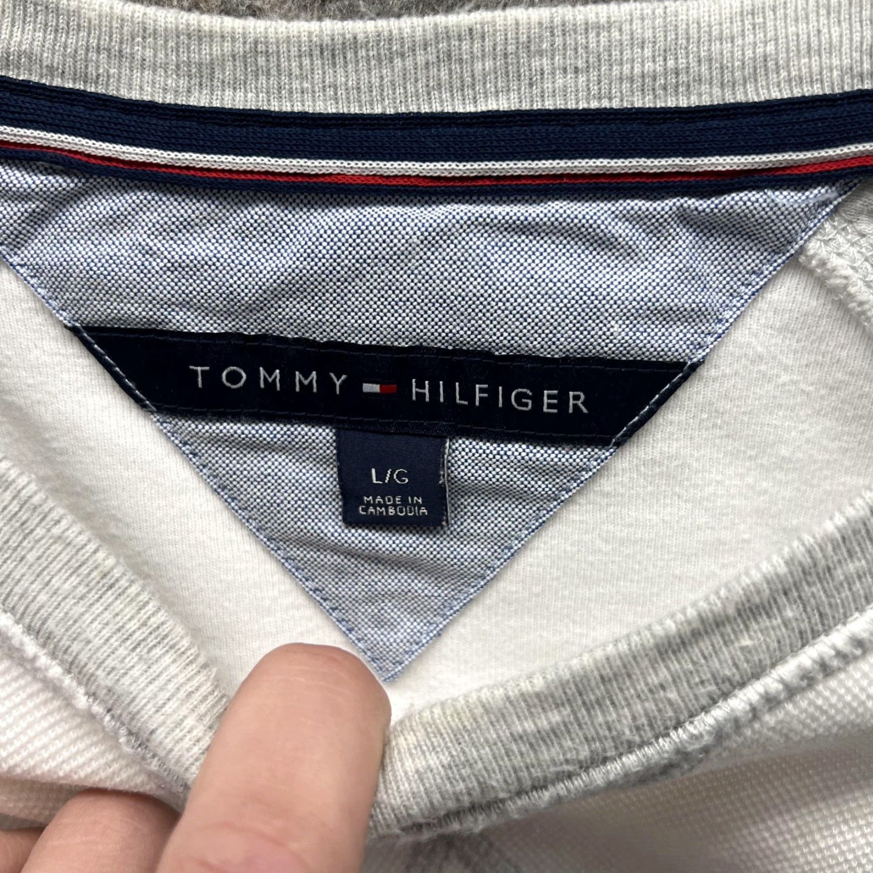 Tommy Hilfiger Tommy Hilfiger Sweatshirt Mens L Gray Raglan Crewneck Pullover Logo Knit Size US L / EU 52-54 / 3 - 2 Thumbnail