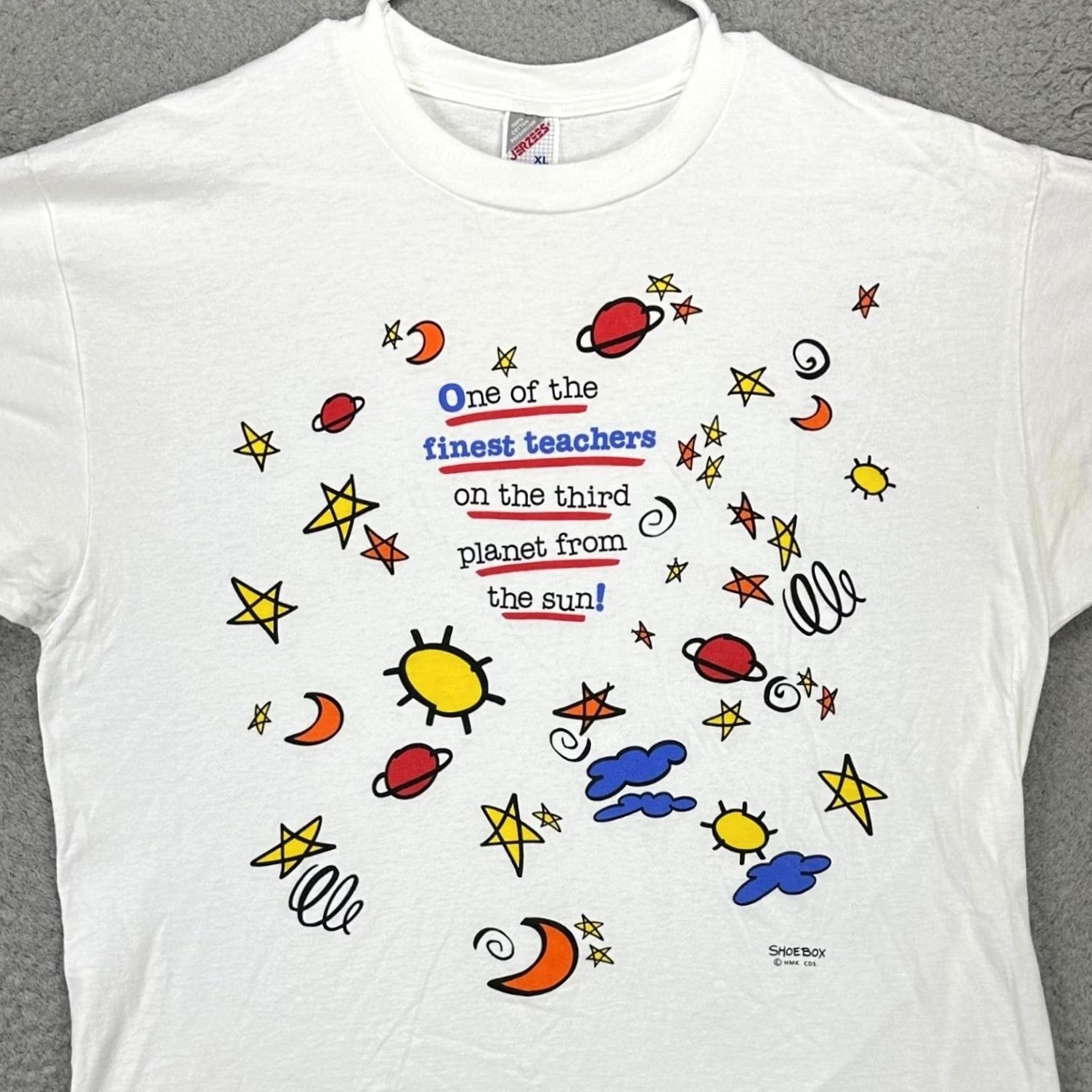 Jerzees VINTAGE JERZEES Mens T-Shirt XL White Y2K Preshrunk Tee Short Sleeve Made In USA Size US XL / EU 56 / 4 - 2 Thumbnail