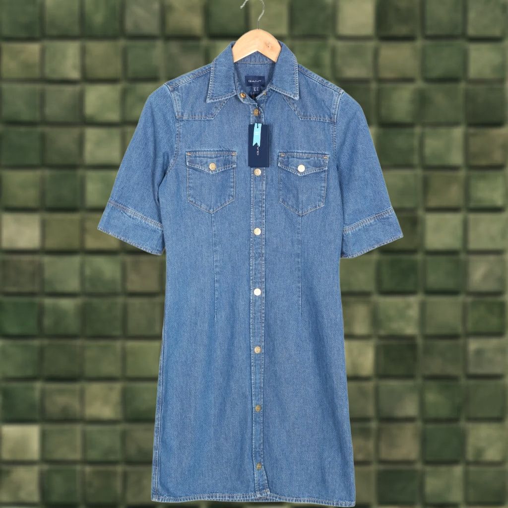 Gant GANT D1 Denim Dress Women Size US 2 UK 4 EUR 32 FRA 34 VR3110 Size S / US 4 / IT 40 - 1 Thumbnail