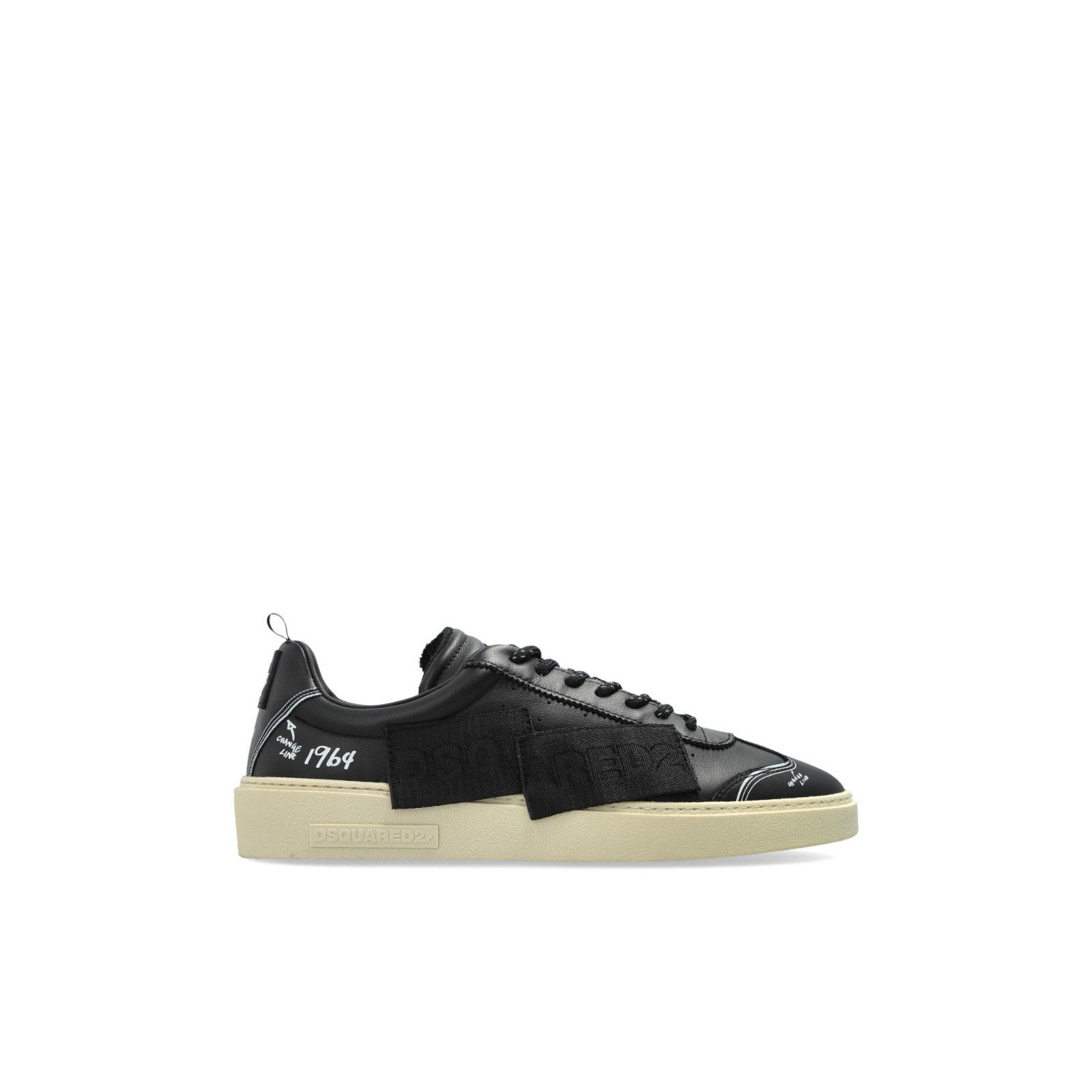 DSQUARED2 Rider Black Leather Sports Sneakers New And Authen