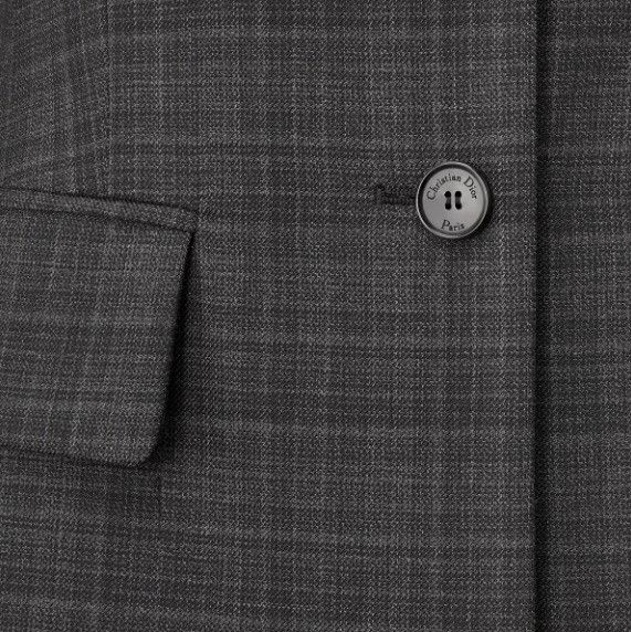 Dior o1w1db10824 Checked Fitted Jacket in Gray Size S / US 4 / IT 40 - 3 Thumbnail