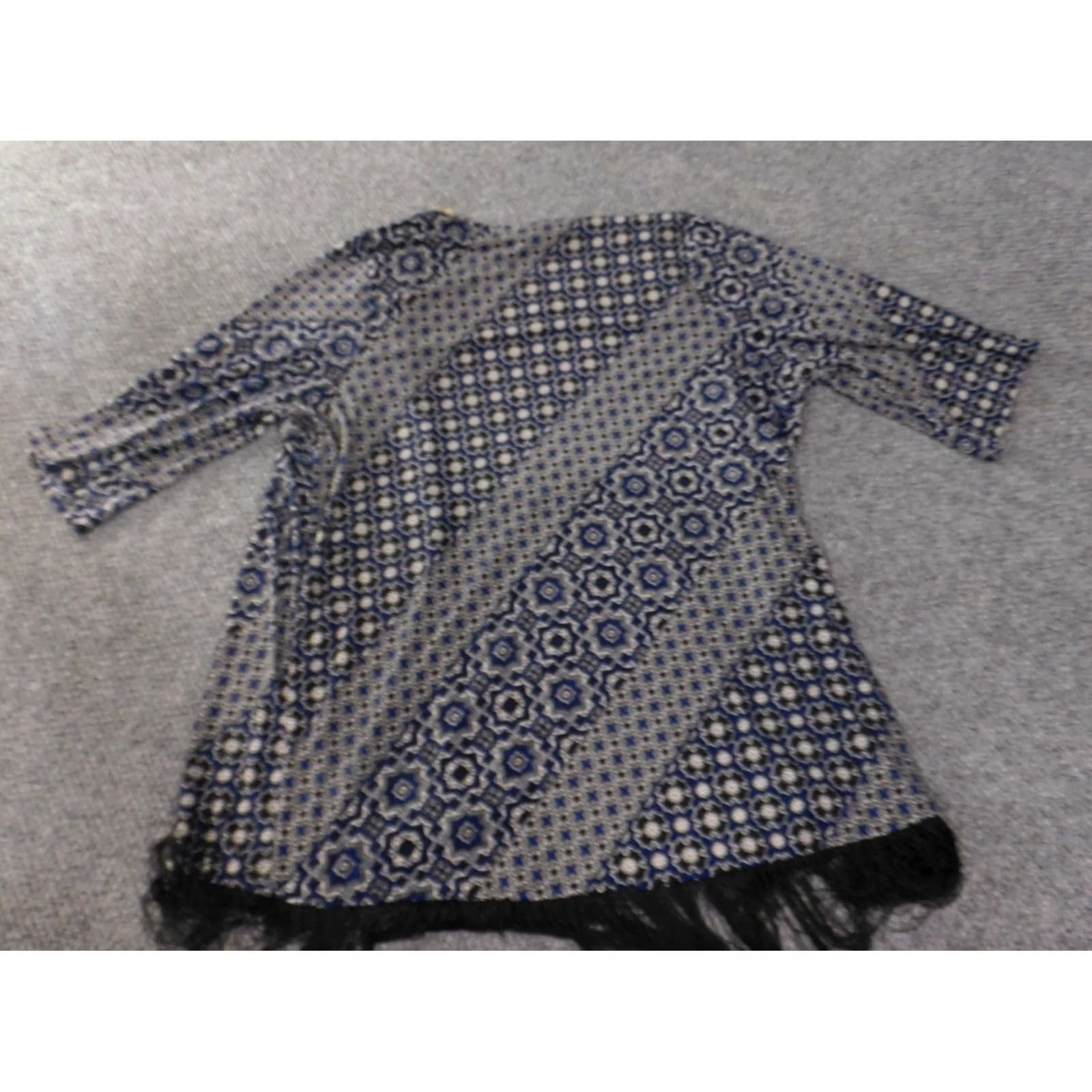 Vintage Catherines Top Blouse Blue 0X Women Polyester Spandex Round Neck Long Sleeve Pullover Casual Size XL / US 12-14 / IT 48-50 - 7 Thumbnail