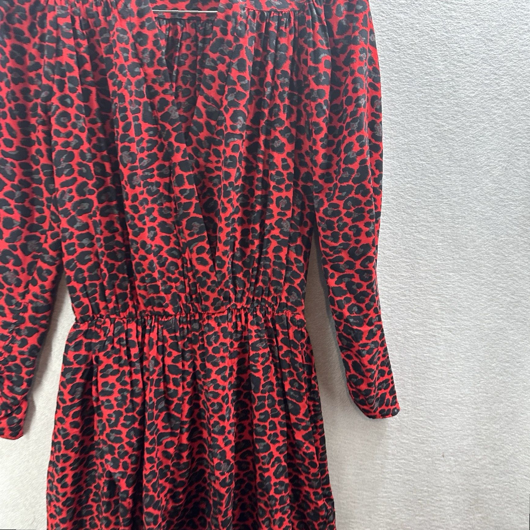 Zadig & Voltaire Zadig & Voltaire Dress Reveal Leo Womens Small Cheetah Leopard Red V-Neck Short Sleeve 90s Vintage Style Women's Dress Size S / US 4 / IT 40 - 4 Thumbnail