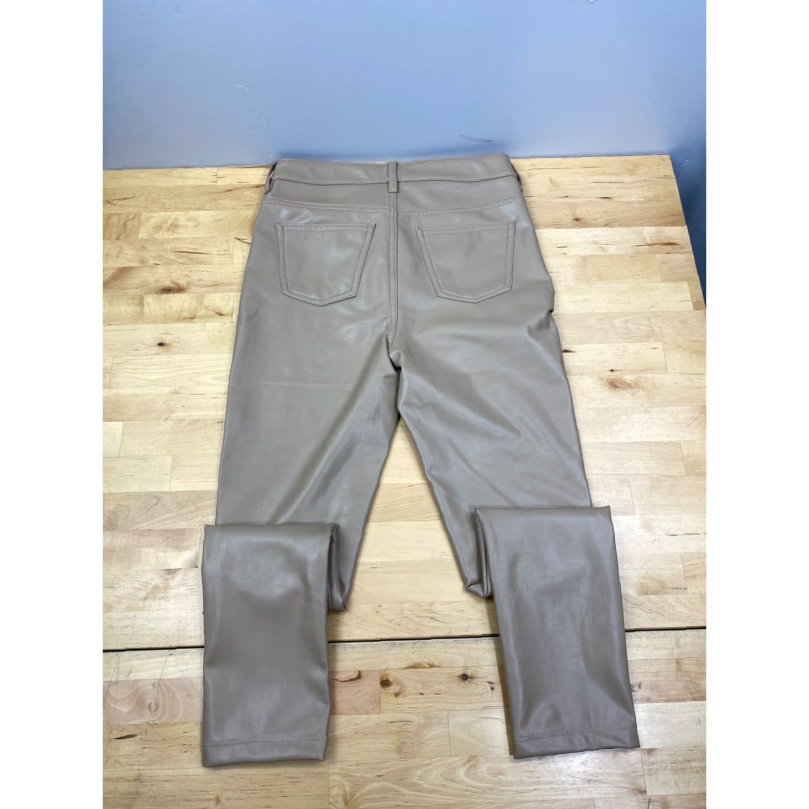 7 For All Mankind 7 For All Mankind Jeans Womens Faux Leather Beige S Casual Straight Pant Size 28" / US 6 / IT 42 - 4 Thumbnail