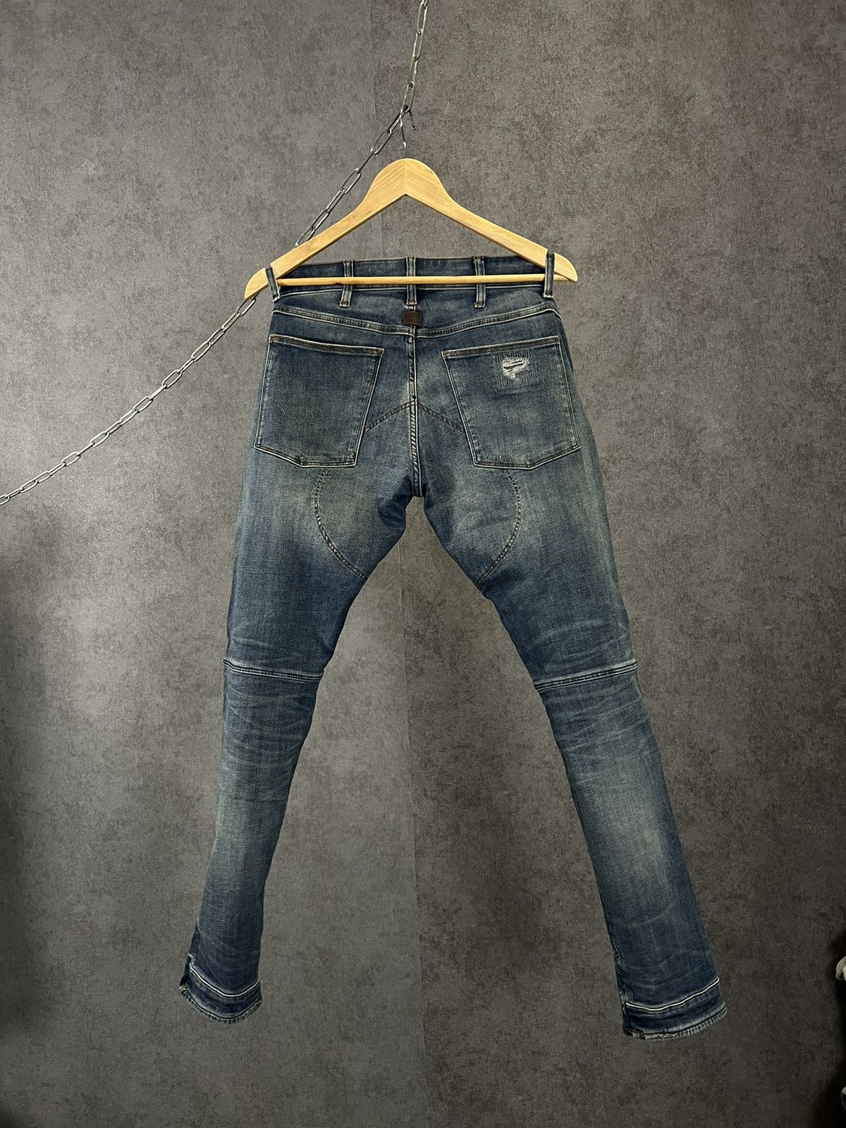 G-Star G Star Raw biker distressed denim jeans Size US 30 / EU 46 - 9 Thumbnail