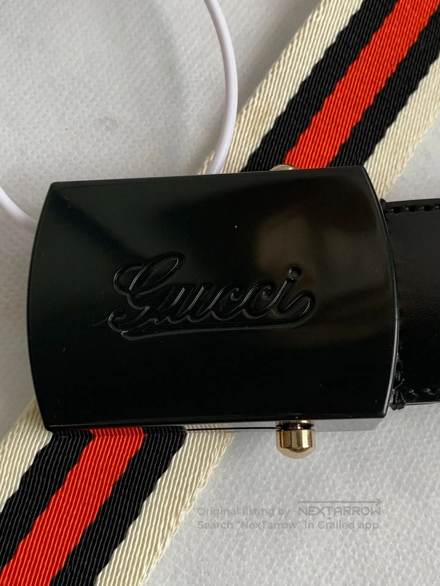 Gucci Gucci Red Black Stripe Belt. Size ONE SIZE - 1 Thumbnail