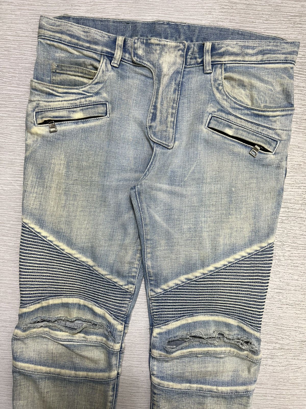 Balmain Balmain - Distressed Knee Biker Jeans Size US 30 / EU 46 - 3 Thumbnail