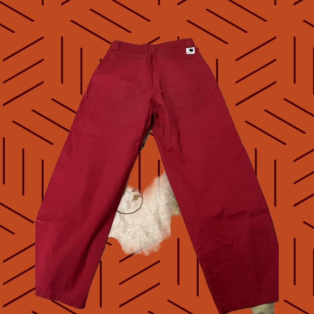 Carhartt Carhartt Relaxed Straight Pants Solid Red Women XS Cotton Zip Workwear Casual/Workwear Accessories 24 waist Regular Size 26" / US 2 / IT 38 - 1 Thumbnail