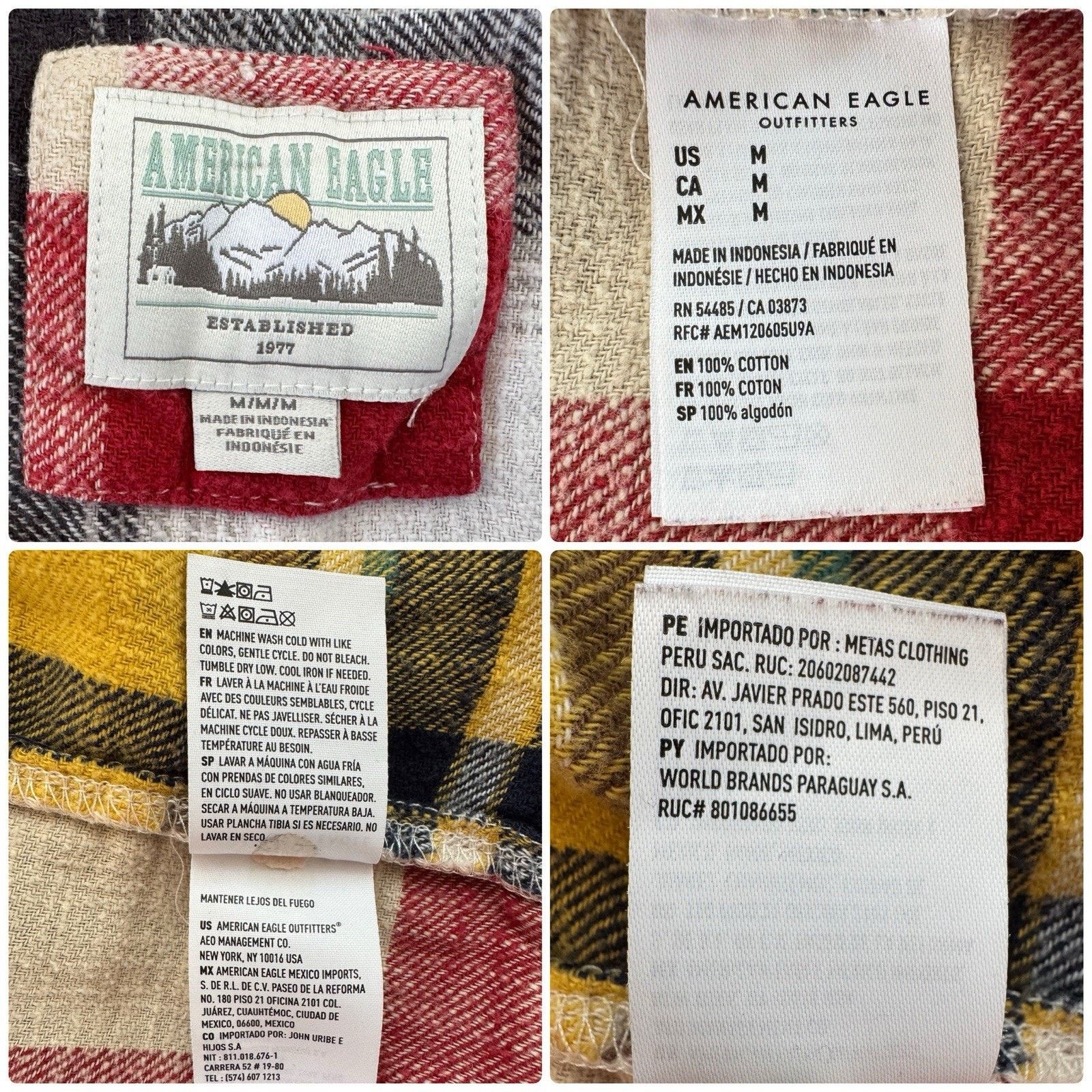 American Eagle Outfitters QUEEN Plaid Crop Flannel Upcycled Retro Vintage Grunge Sz M Size M / US 6-8 / IT 42-44 - 9 Thumbnail