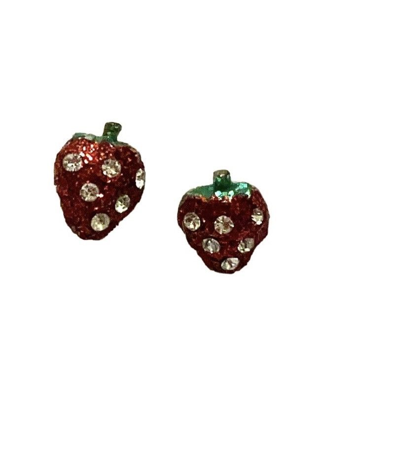 Swarovski Swarovski Crystal Mini Vibrant Strawberry Earrings Size ONE SIZE - 2 Thumbnail