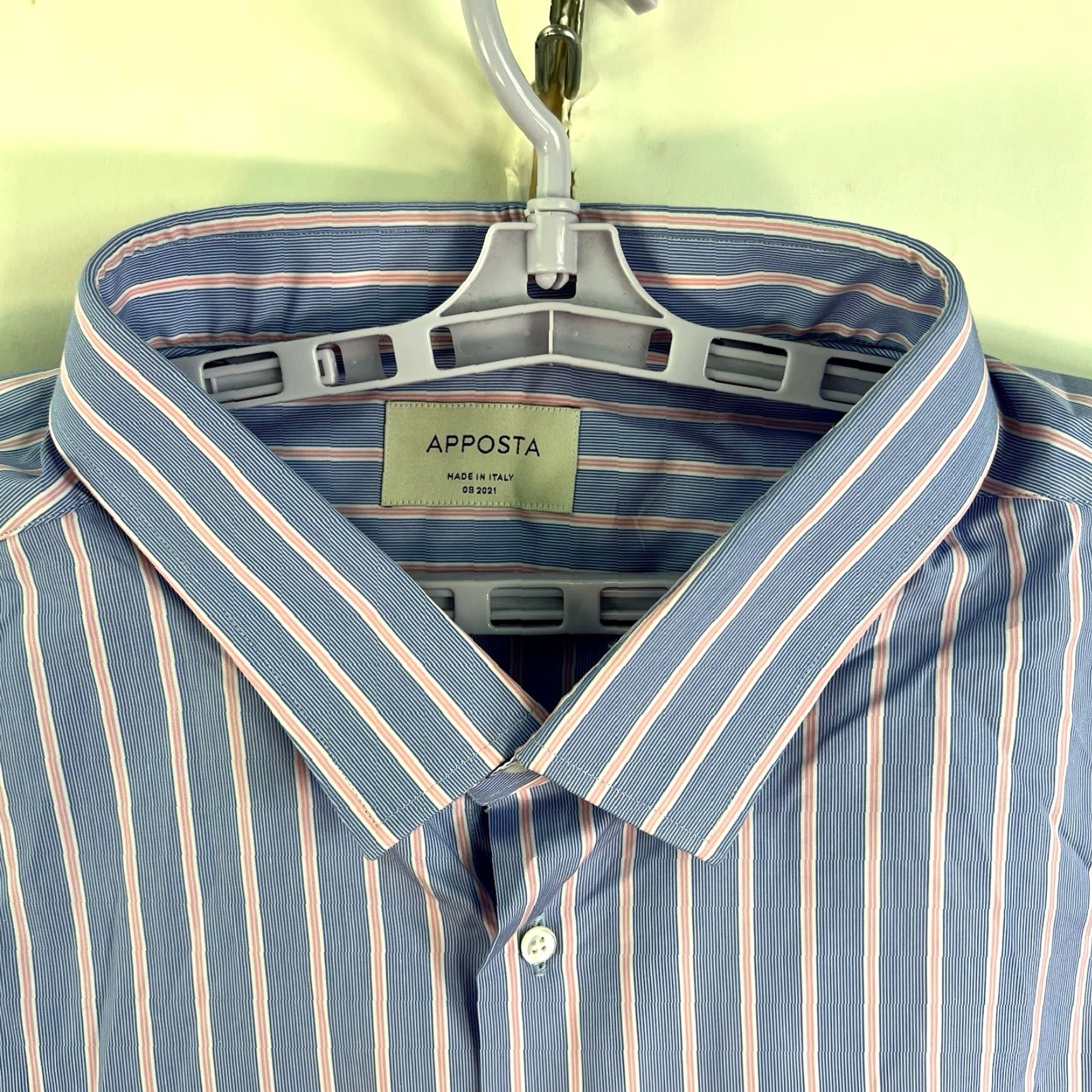 Vintage VINTAGE Apposta Men's Button-Up Shirt Casual Long Sleeve Cotton 4XL Blue Pink Striped Made in Italy Size US XXL / EU 58 / 5 - 3 Thumbnail