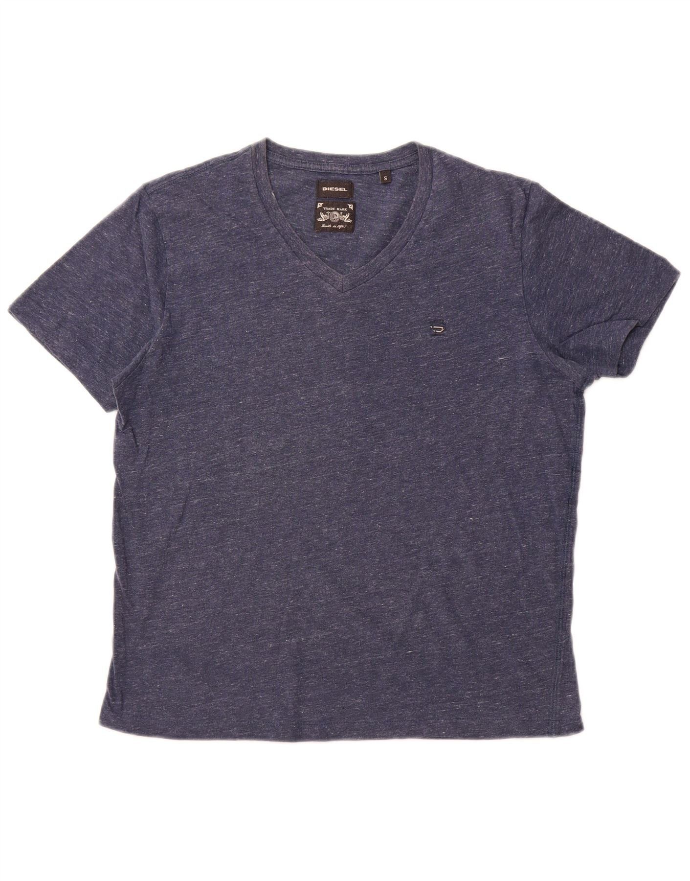 Diesel Mens T-Shirt Top Small Navy Blue Flecked Size US S / EU 44-46 / 1 - 1 Thumbnail
