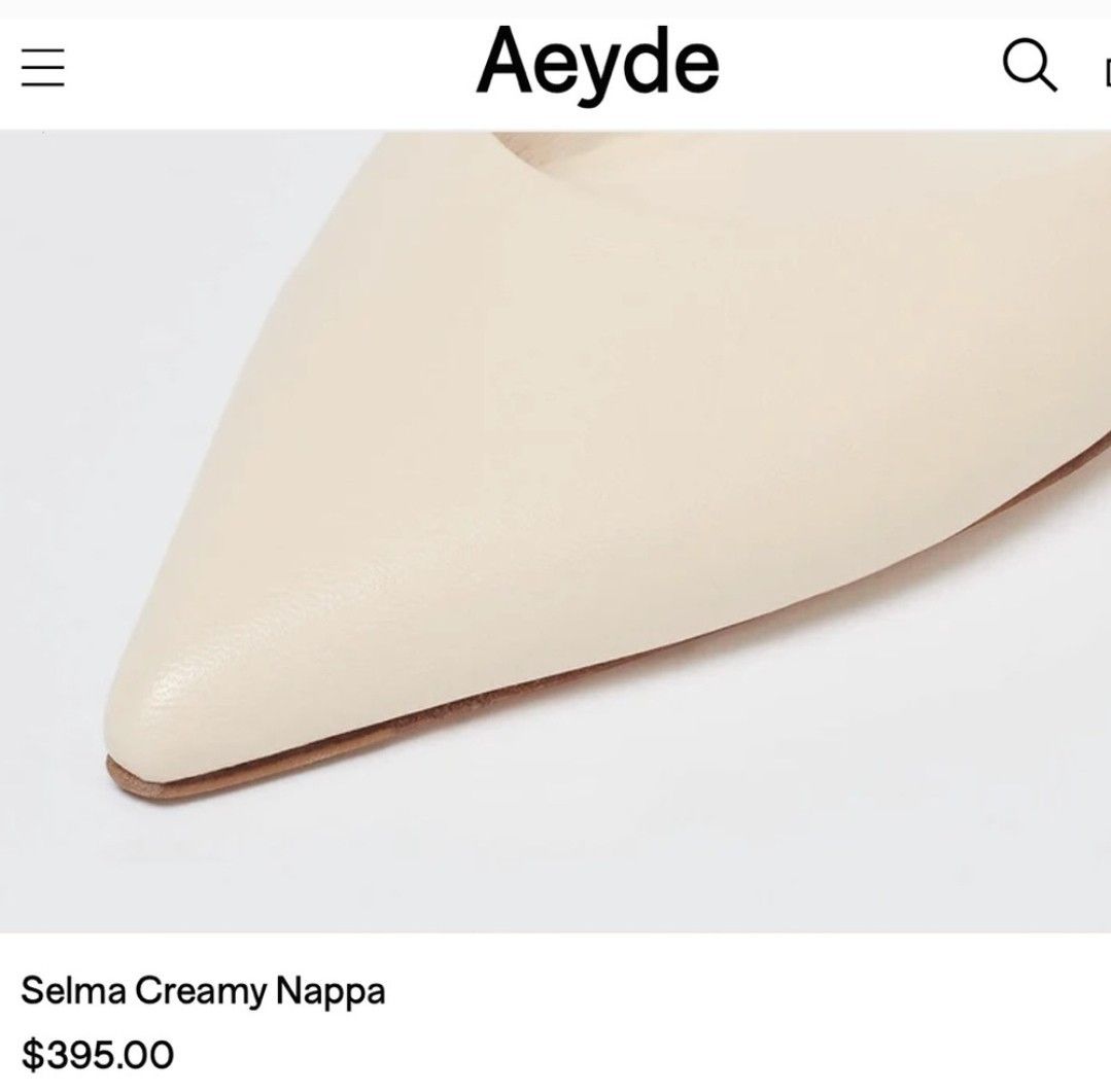 aeyde AEYDE Selma cream leather Pointed Toe Pump Women EU 38.5 Size US 7.5 / IT 37.5 - 14 Thumbnail