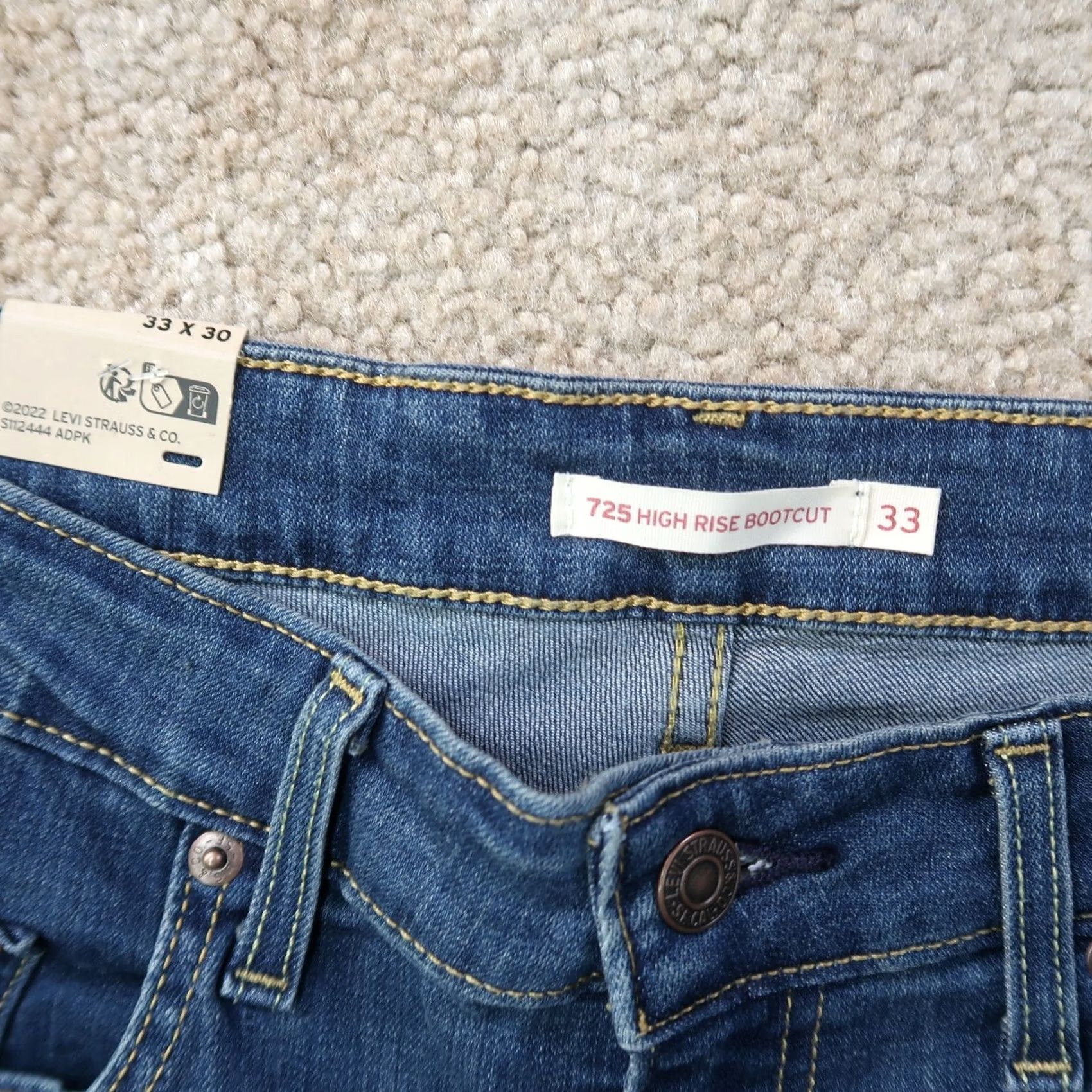 Levi's Levi's 725 Boot Cut Jeans Women's 33 Blue Denim Stretch Pants Regular High Rise 5-Pocket Brand Levi's Size 24" / US 00 / IT 34 - 5 Thumbnail