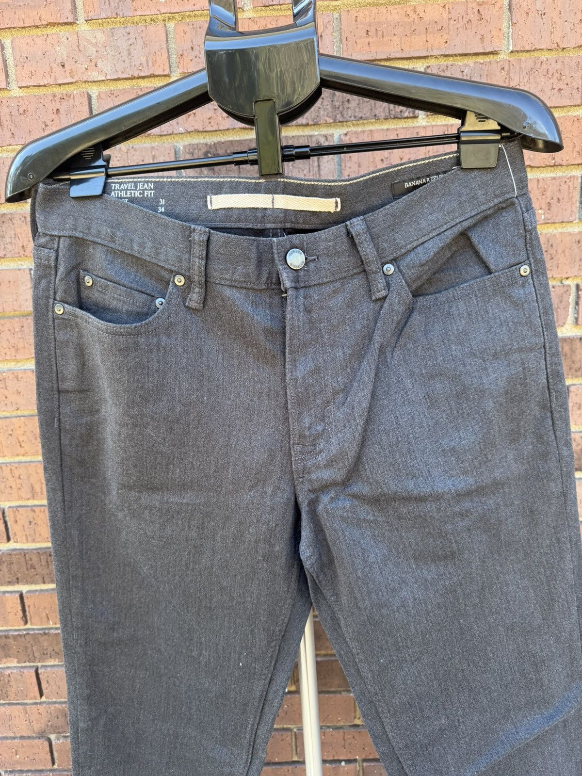 Banana Republic Banana Republic Travel Jean Pants Grey Athletic Fit Stretch Size US 31 - 2 Thumbnail
