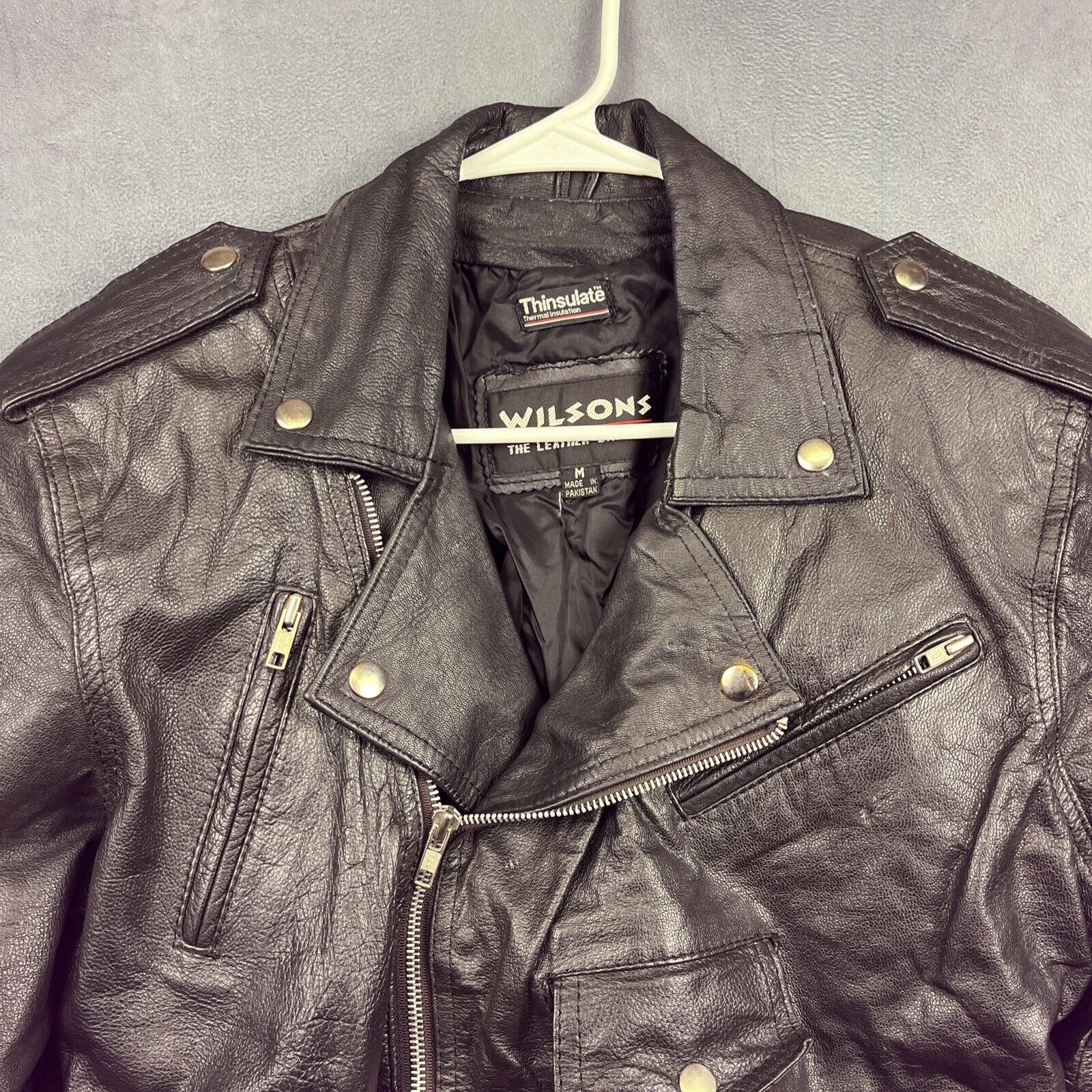 Wilsons Leather Vintage Wilsons Leather Moto Biker Cropped Jacket Medium Size M / US 6-8 / IT 42-44 - 9 Thumbnail