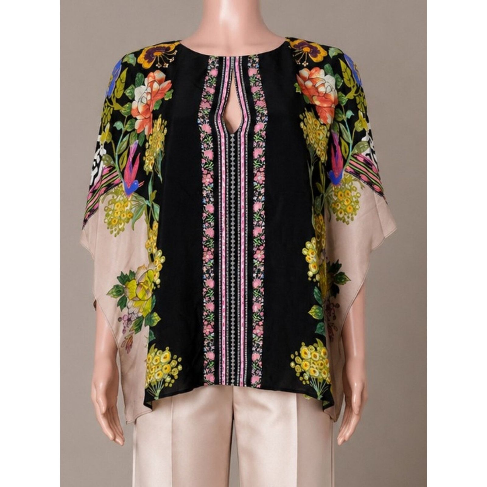 Etro Etro Floral Silk Geometric Kimono Cape Top Size 48 Size XL / US 12-14 / IT 48-50 - 1 Thumbnail