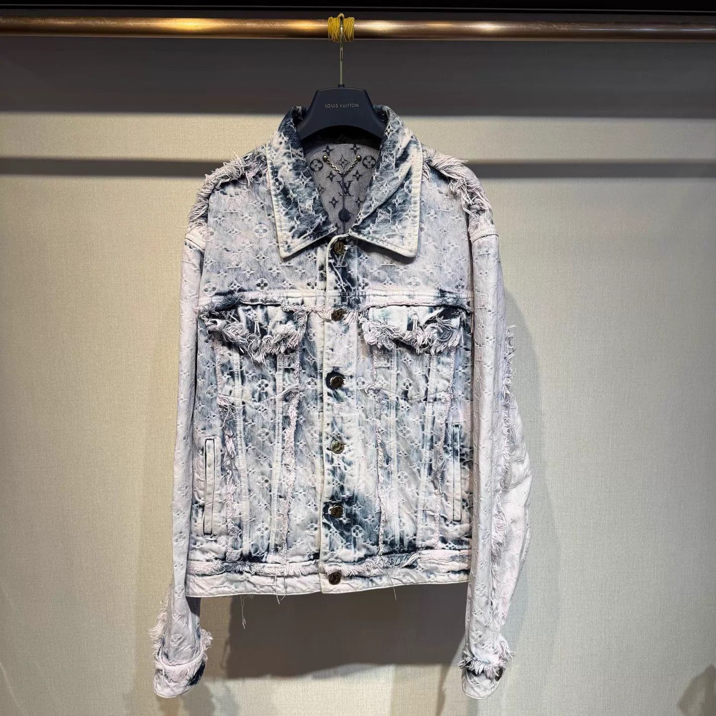 Louis Vuitton LV Purple Tassel Distressed Denim Jacket 50 New Size US M / EU 48-50 / 2 - 1 Thumbnail