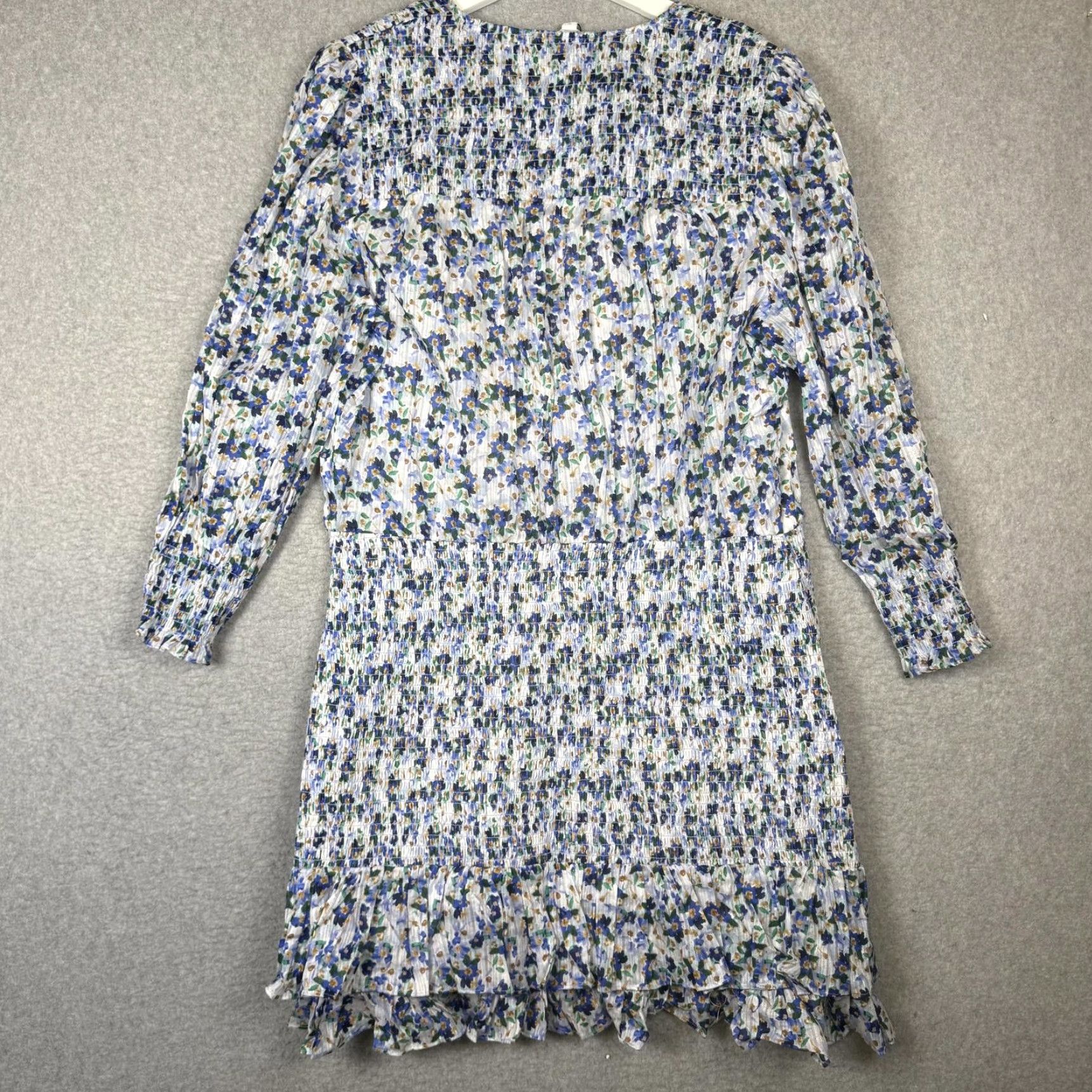Veronica Beard Veronica Beard Darrah Smocked V Neck Dress Size 16 NWT Blue/Multicolor Size XXL / US 16-18 / IT 52-54 - 7 Thumbnail