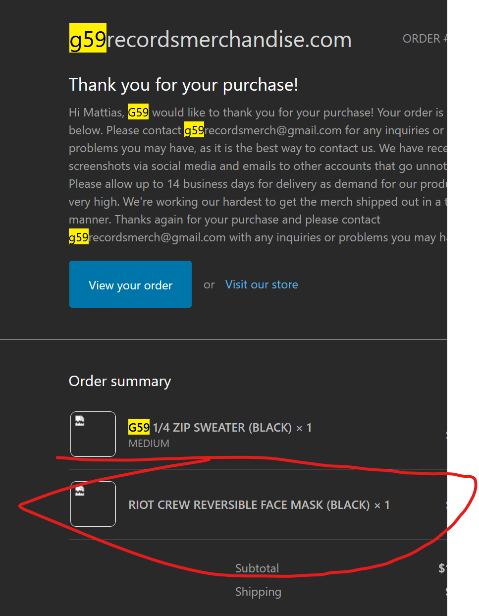 G59 Records G59 Riot crew mask Size ONE SIZE - 3 Thumbnail