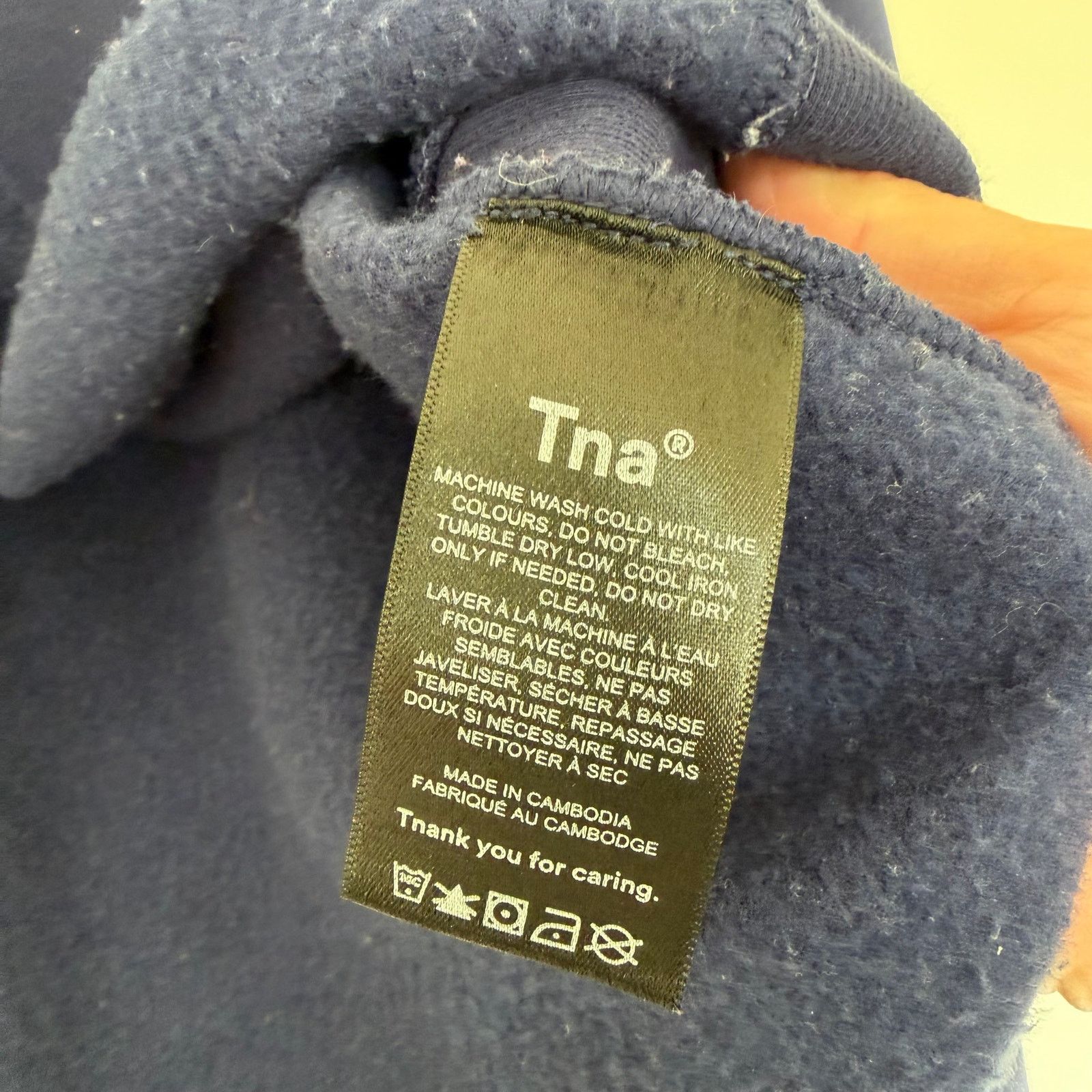 TNA Aritza TNA Navy Blue Cozy AF Fleece Cropped Sweatshirt Sz S Size S / US 4 / IT 40 - 4 Thumbnail