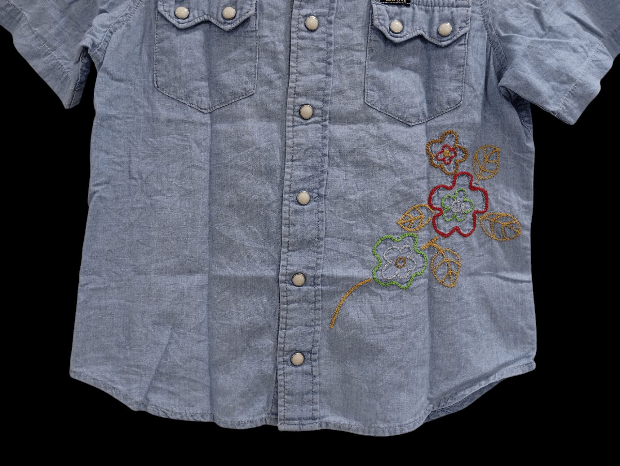 Lee × Vintage 🔥🔥Lee Riders Kids Boys Embroidery Denim Shirt Size US XXS / EU 40 - 15 Thumbnail