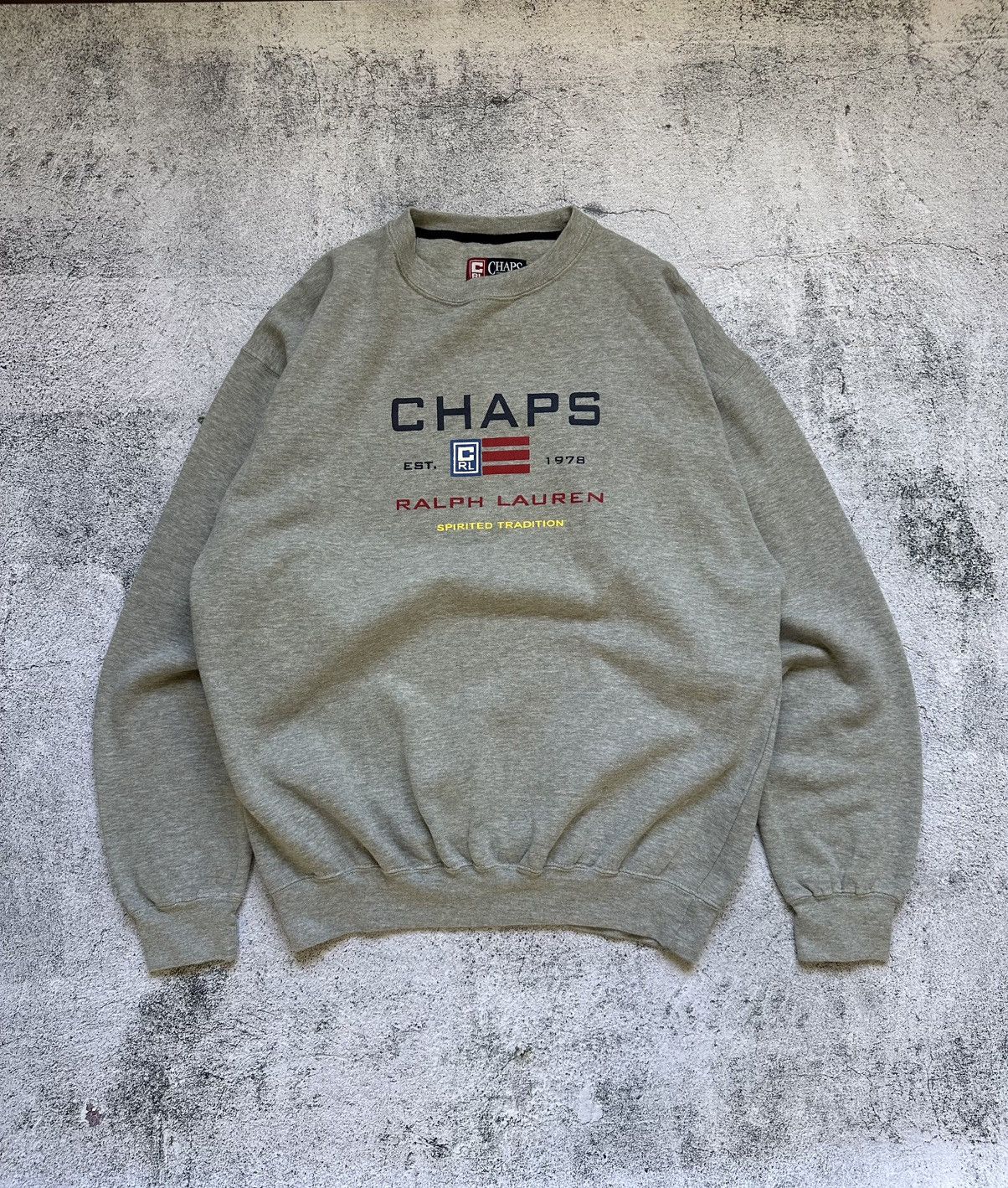 Chaps Ralph Lauren Vintage Chaps Ralph Lauren Sweatshirt Big Logo Centre Gray Size US M / EU 48-50 / 2 - 1 Thumbnail