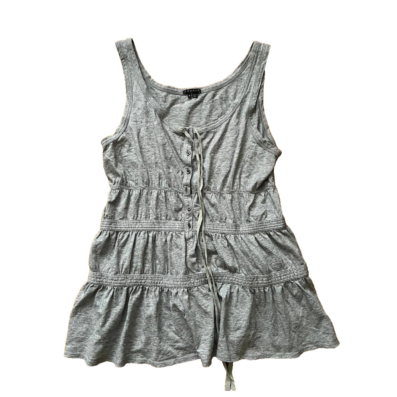 Theory Theory Gray Cozy women button top raffle tunic M A002039 Size 30" / US 8 / IT 44 - 2 Thumbnail