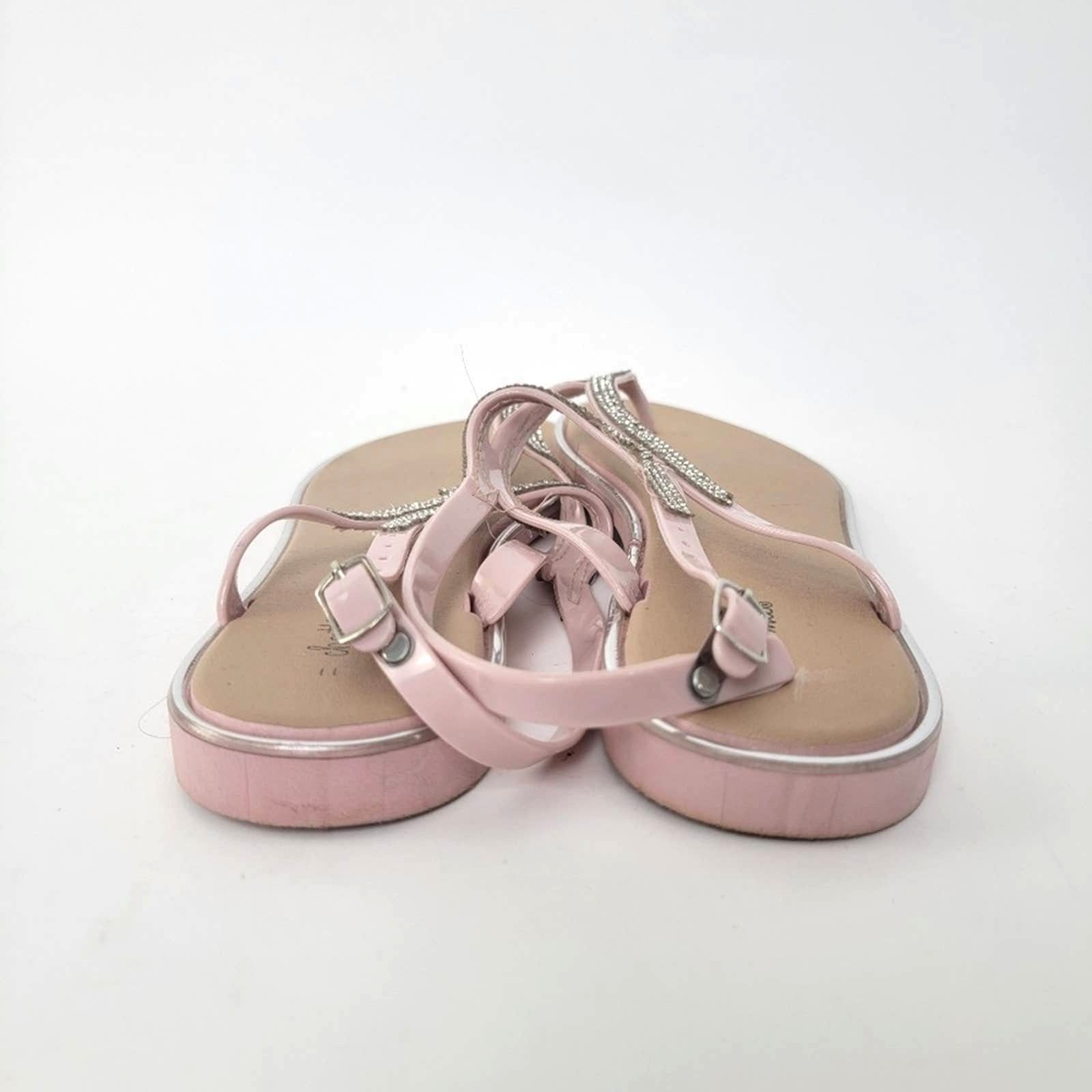 Designer Chatties Pink Rhinestone Thong Flip Flop Sandals - 9.5/10 Size US 10 / IT 40 - 6 Thumbnail