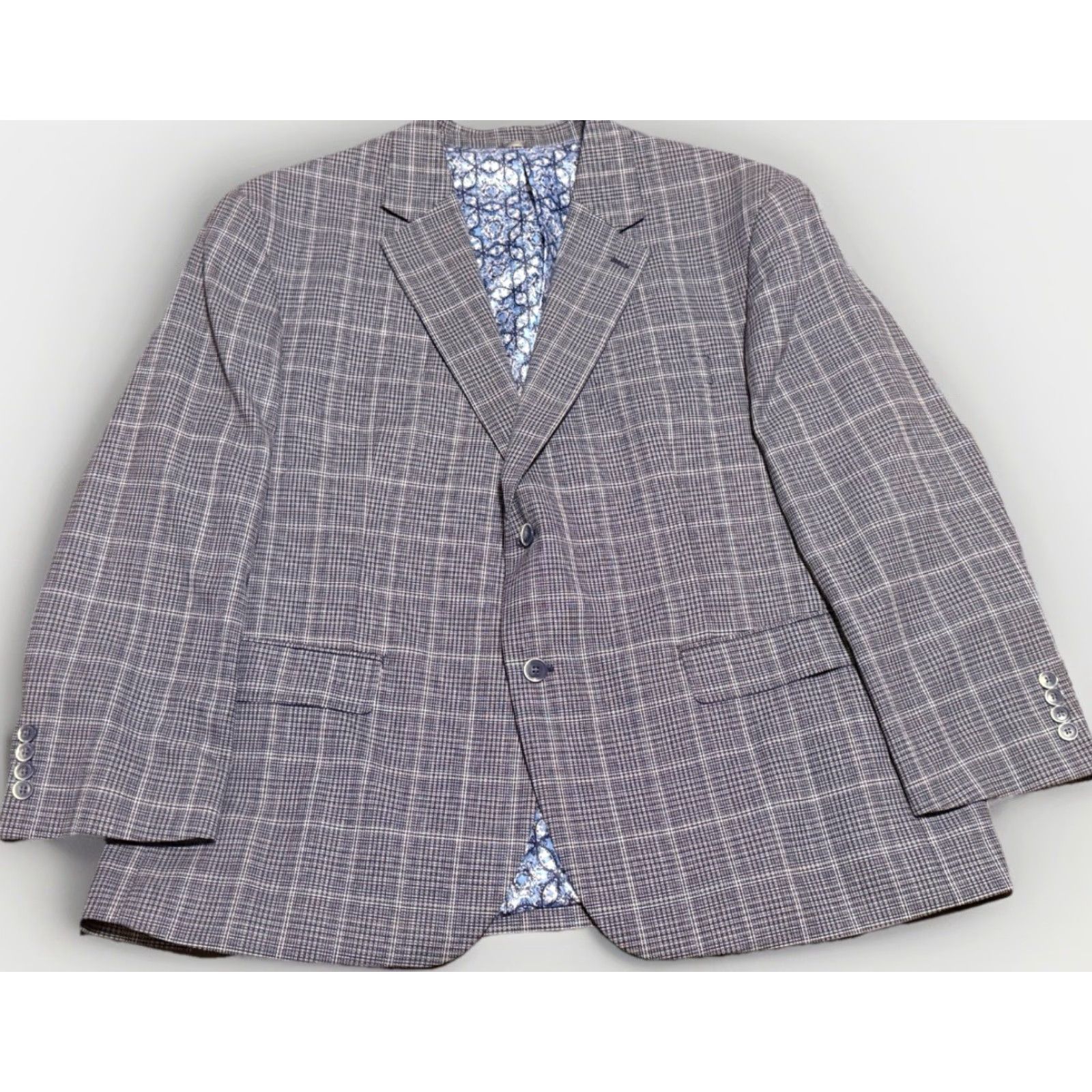 Vintage Oak Hill NWOT Sport Coat Men 2XL Blue Plaid Jacket Classic Mens Size US XXL / EU 58 / 5 - 2 Thumbnail
