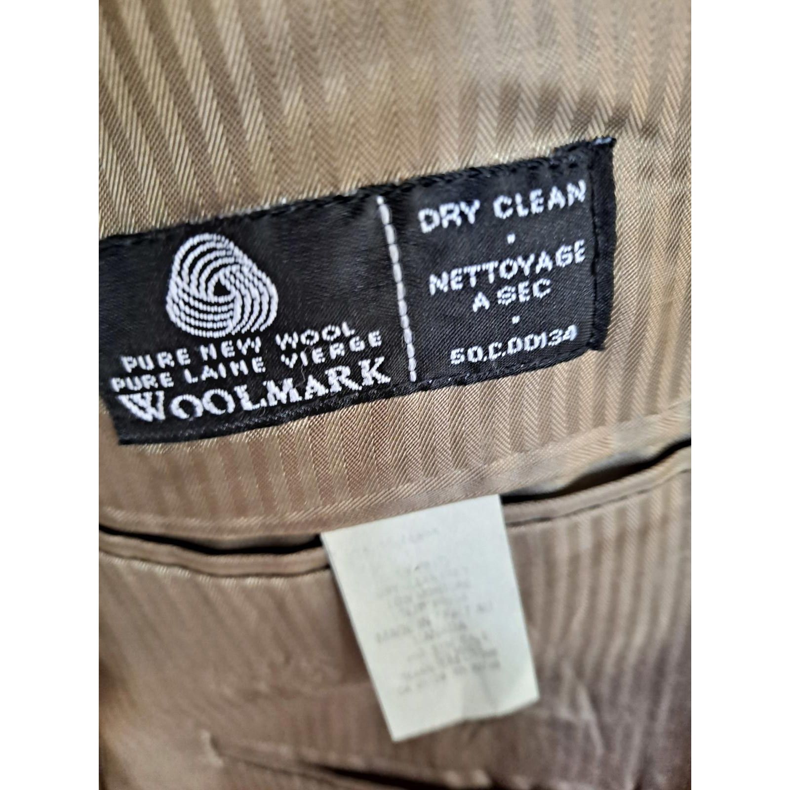 Calvin Klein Calvin Klein Tan 3 Button Blazer 100% Wool Size 44R - 3 Thumbnail