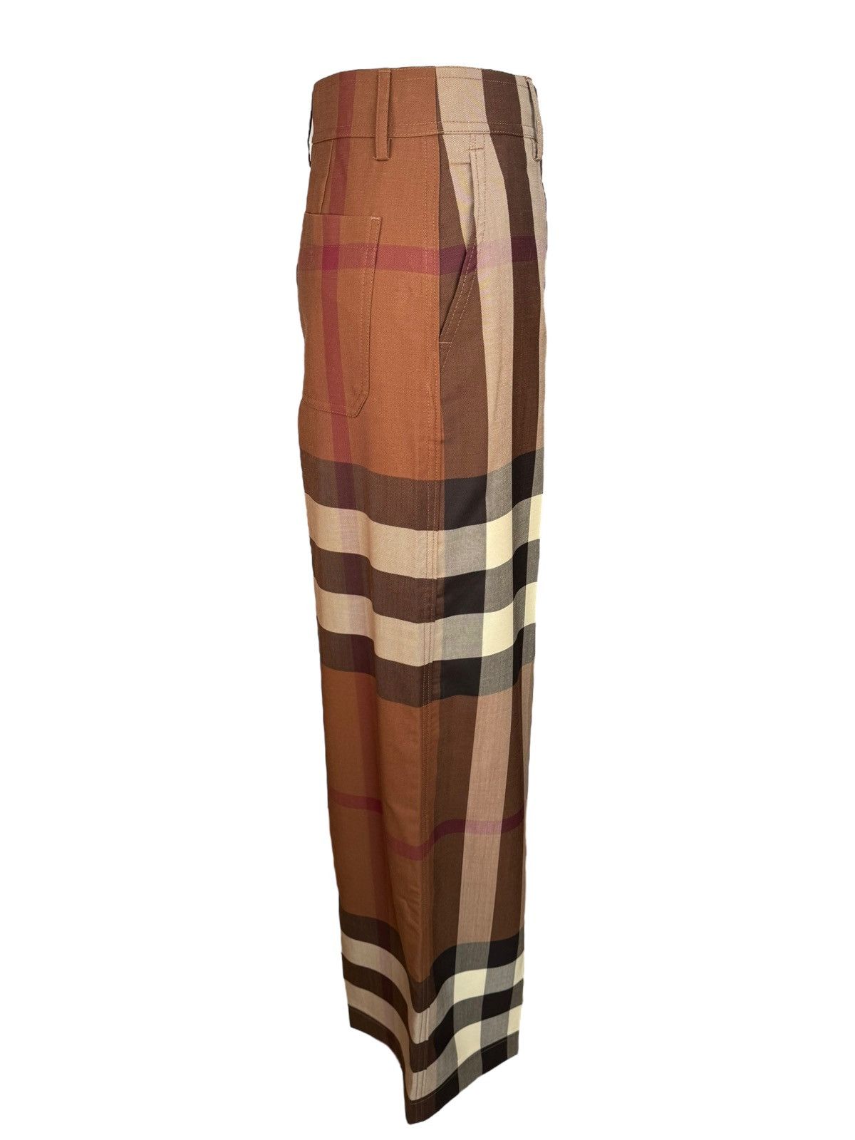 Burberry Burberry Wool Wide-Leg Check Trousers Size 27" / US 4 / IT 40 - 4 Thumbnail