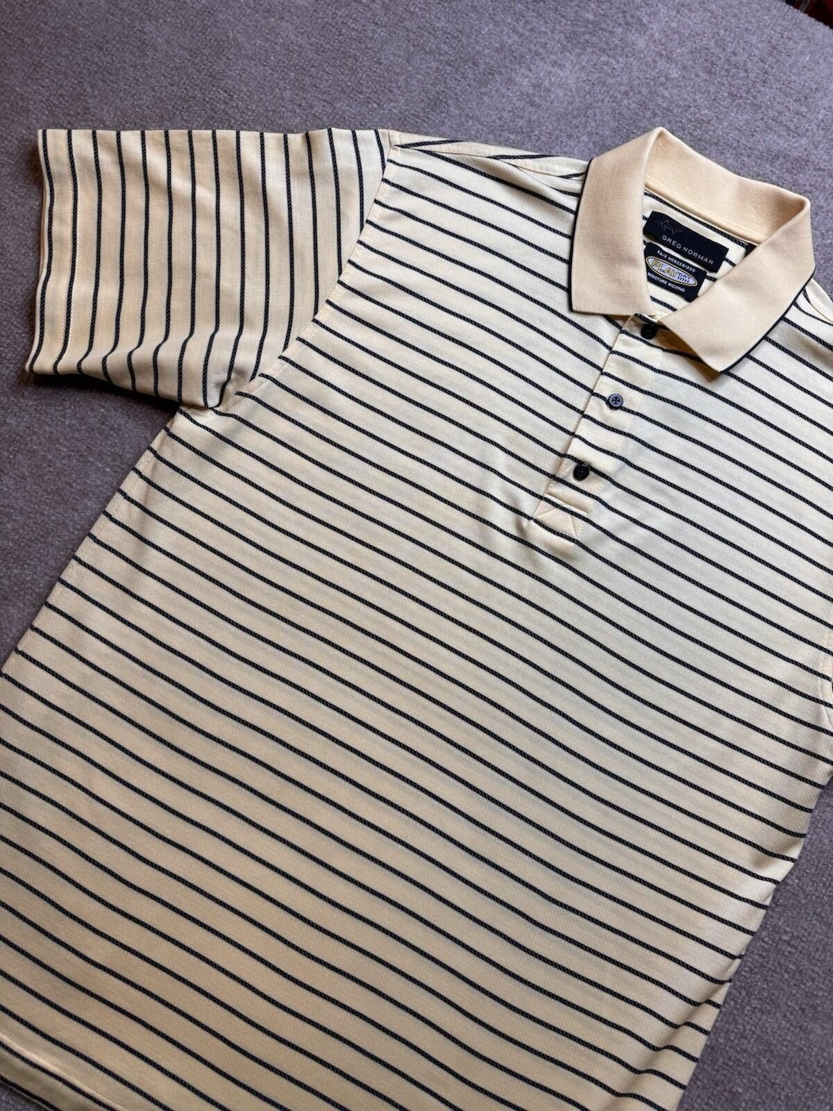 Greg Norman Greg Norman Men's L Polo Play Dry Yellow Striped [706] Size US L / EU 52-54 / 3 - 1 Thumbnail