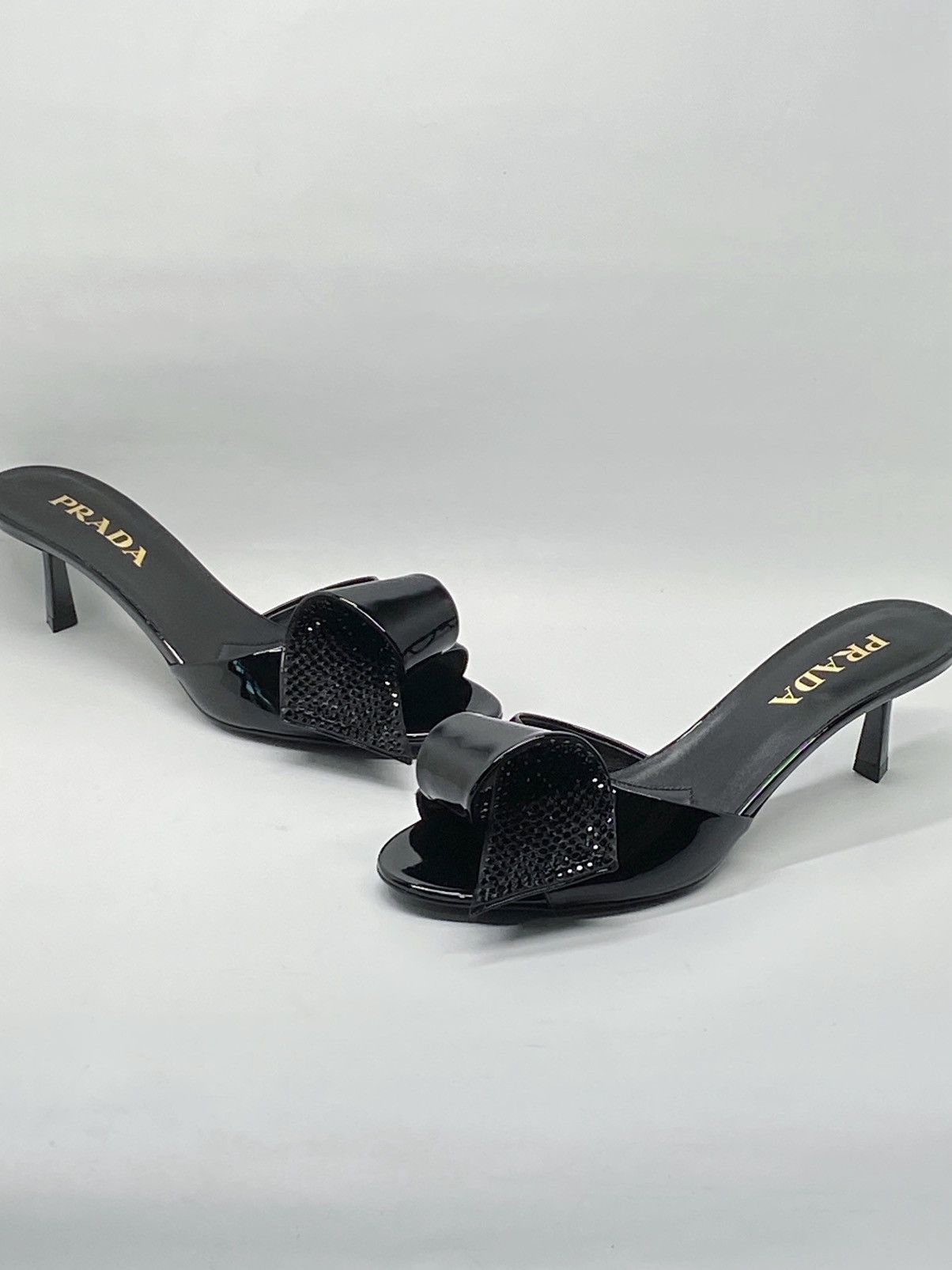 Prada Prada Patent leather Crystal embellished sandals size 38.5 Size US 8.5 / IT 38.5 - 9 Thumbnail