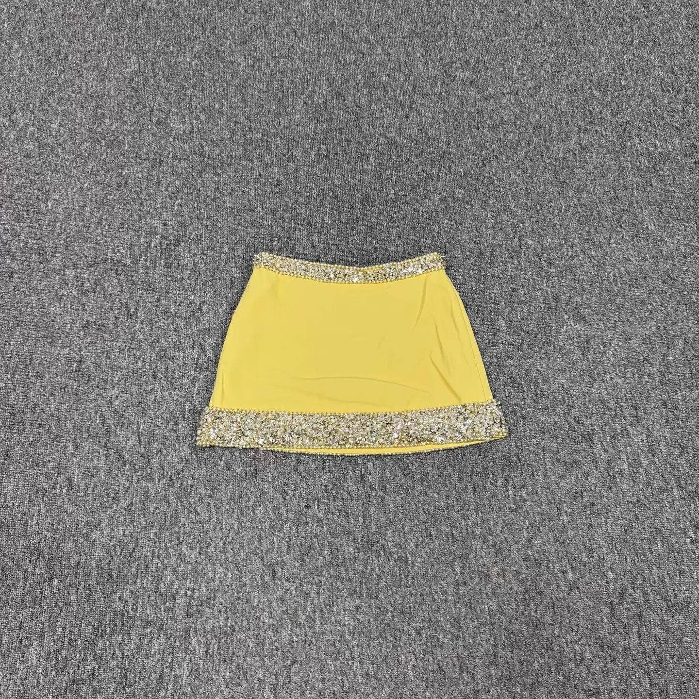 Miu Miu MIU MIU cream heavy pearl rhinestone skirt 36 99 new Size 25" / US 0 / IT 36 - 1 Thumbnail