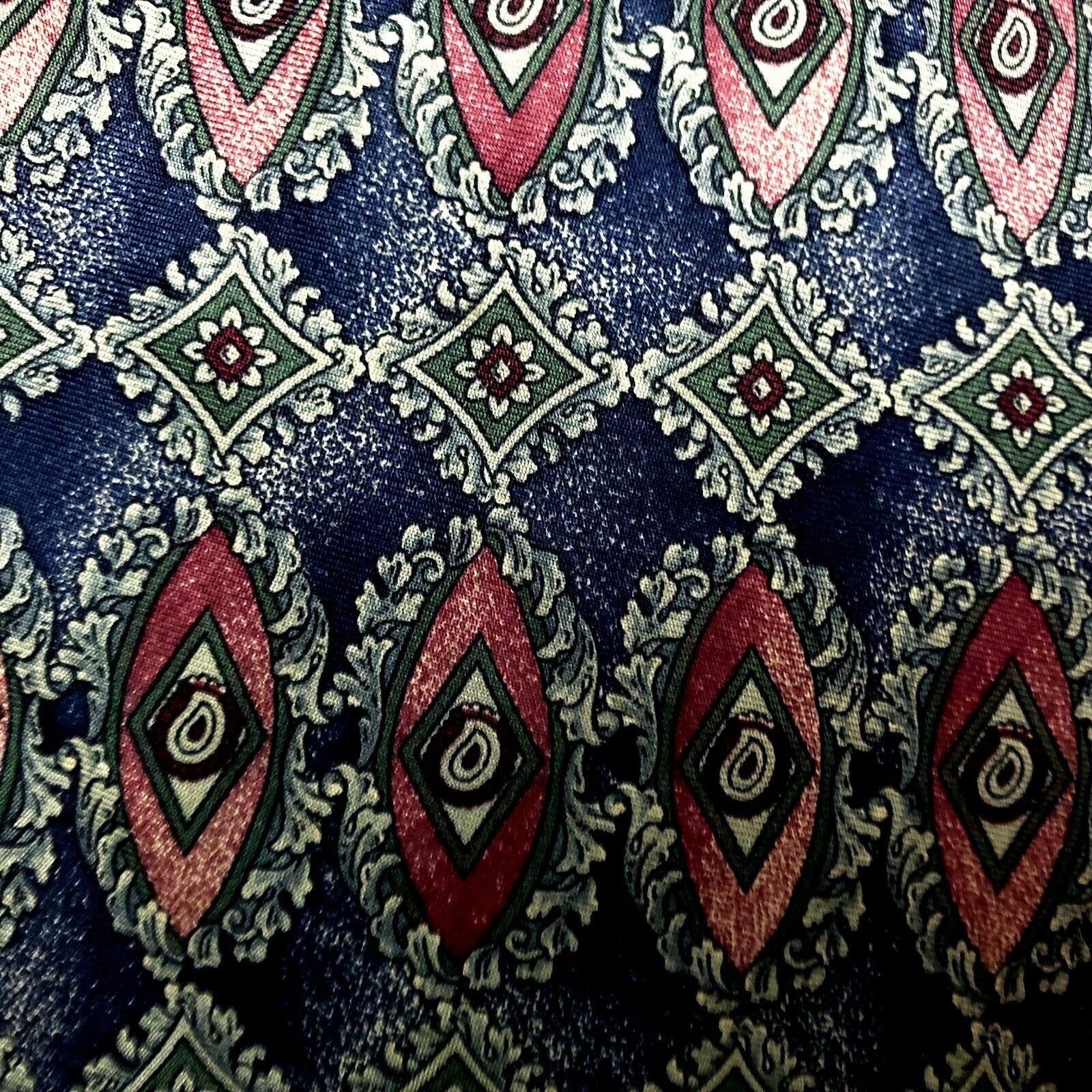 Savile Row Savile Row Silk Tie Blue Geometric Wide Print Size ONE SIZE - 2 Thumbnail