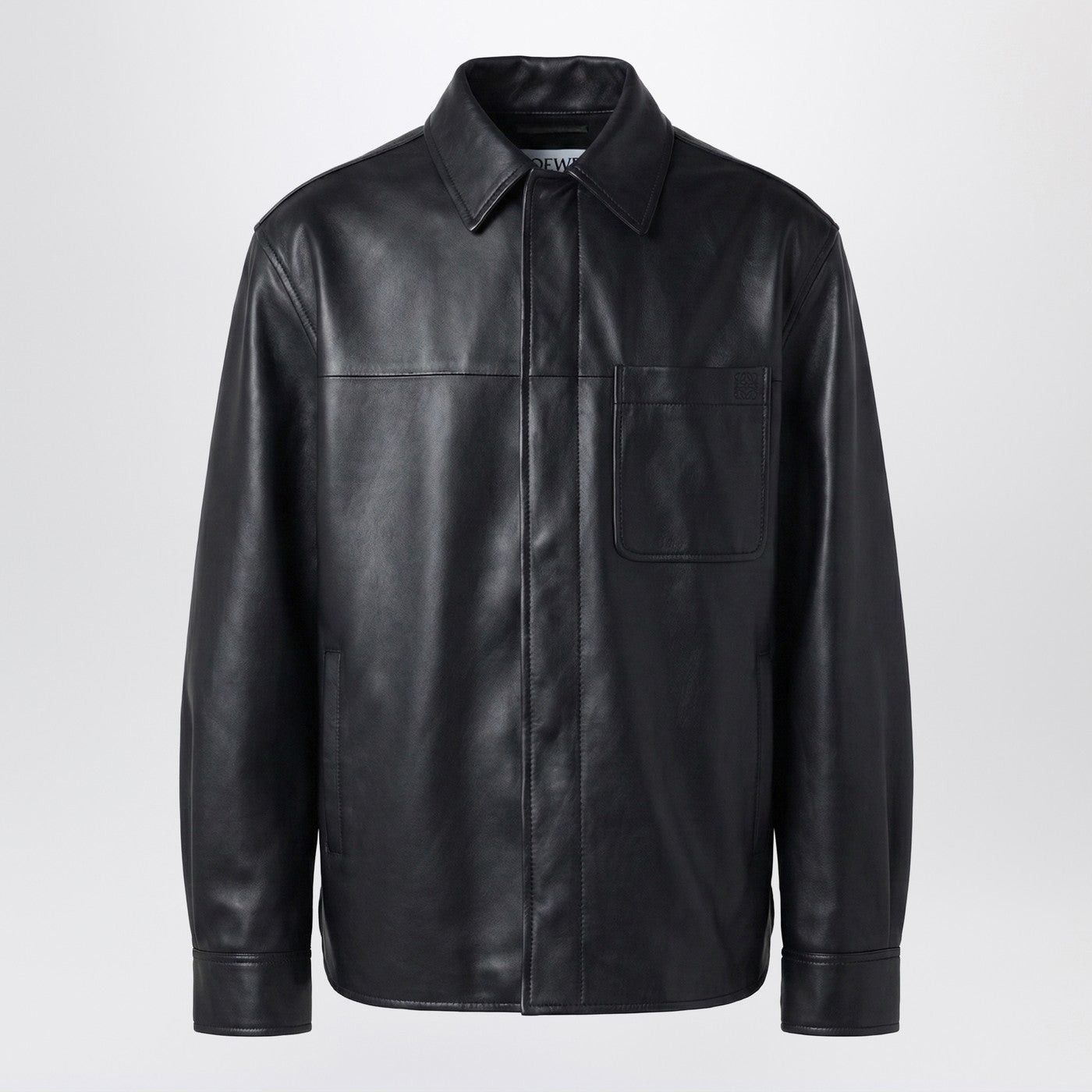 Loewe Loewe Black Leather Overshirt Size US M / EU 48-50 / 2 - 1 Thumbnail