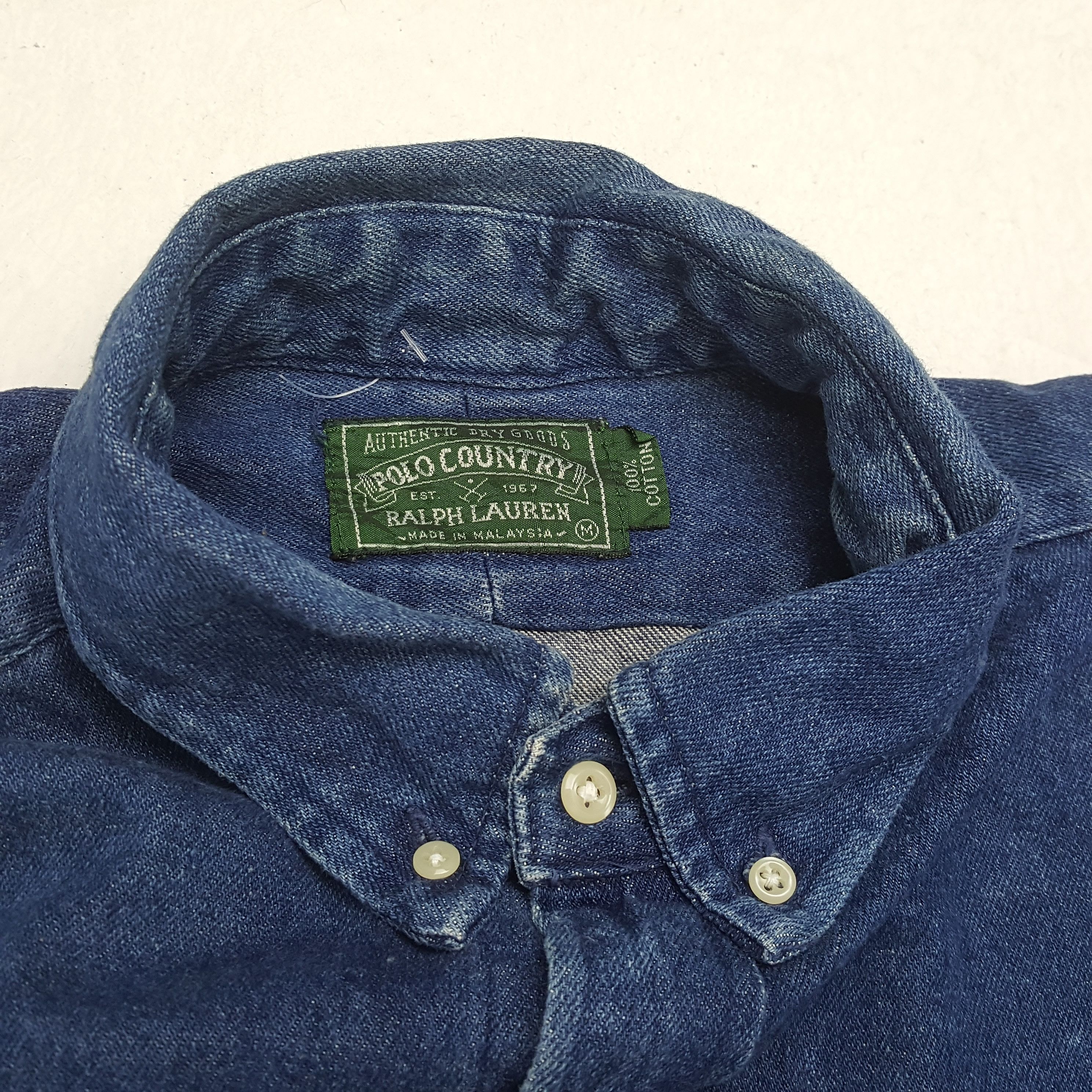 Polo Ralph Lauren × Vintage POLO RALPH LAUREN Fashion Brand Small Design Denim Shirt Size US M / EU 48-50 / 2 - 8 Thumbnail