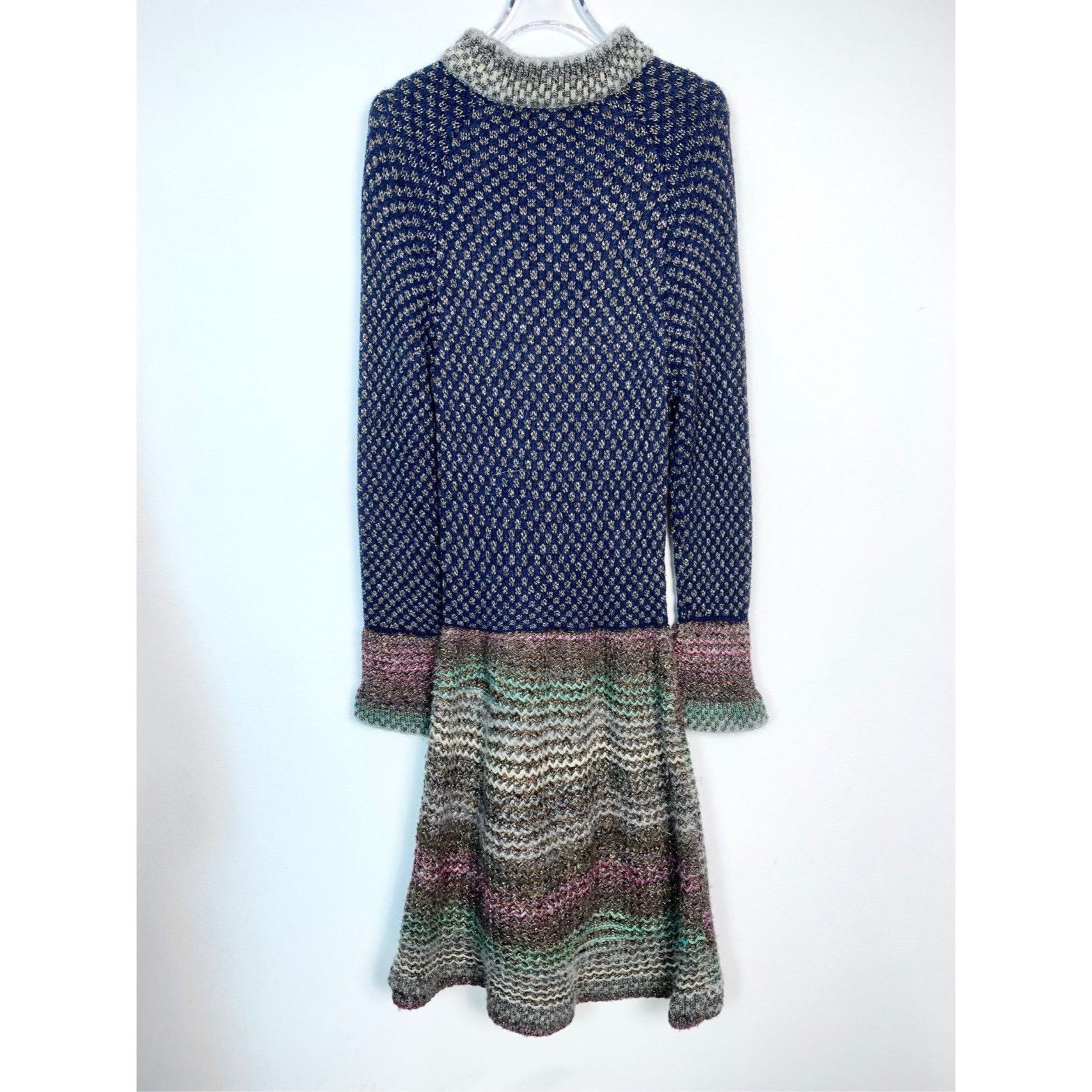 Chanel Chanel Womens Multicolor Jacquard Long-Sleeve Knit Dress Wit Size S / US 4 / IT 40 - 6 Thumbnail