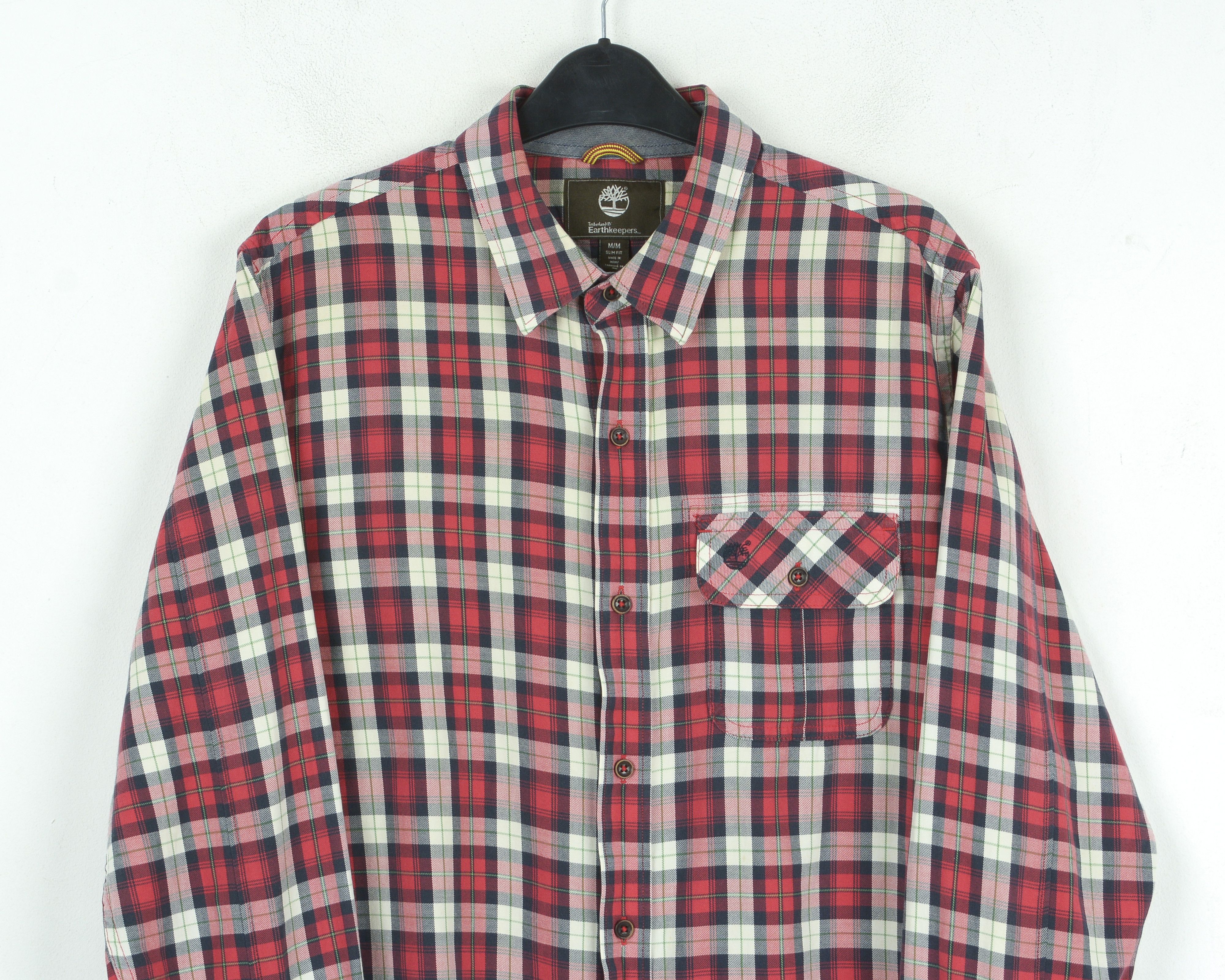 Timberland Earthkeepers M Slim Fit Shirt Check Plaid Button Up Top Size US M / EU 48-50 / 2 - 2 Thumbnail