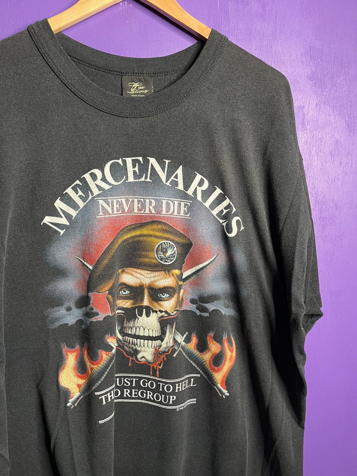 Vintage Vintage 1988 Mercenaries never die t-shirt Size US XXL / EU 58 / 5 - 3 Thumbnail