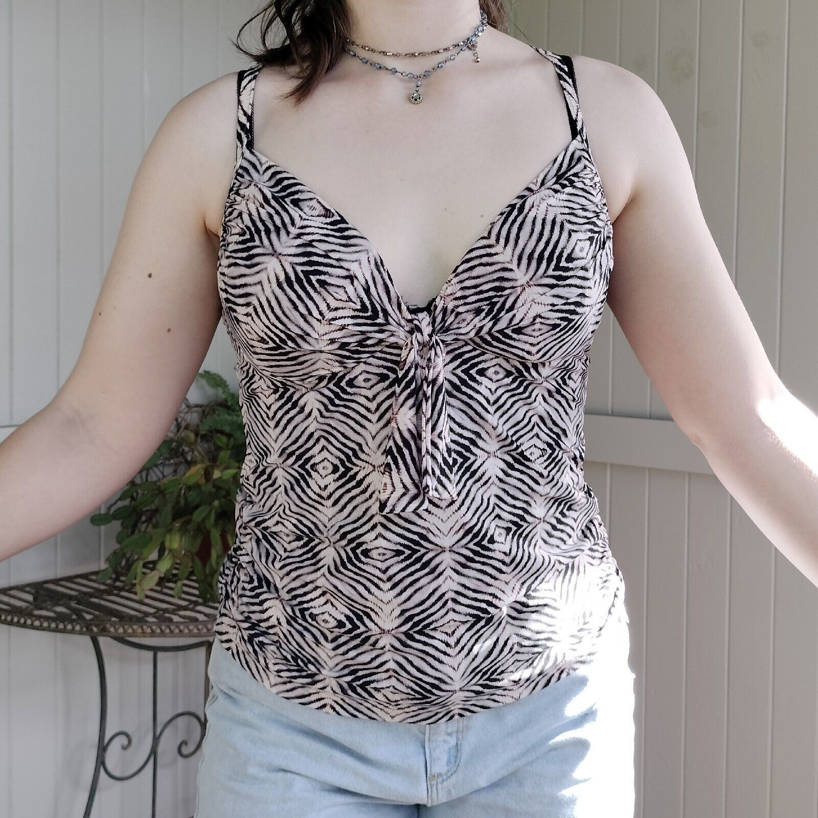 Vintage Vintage Y2K 2000s Seafolly Tankini Top Beige Swim Animal Size XL / US 12-14 / IT 48-50 - 5 Thumbnail