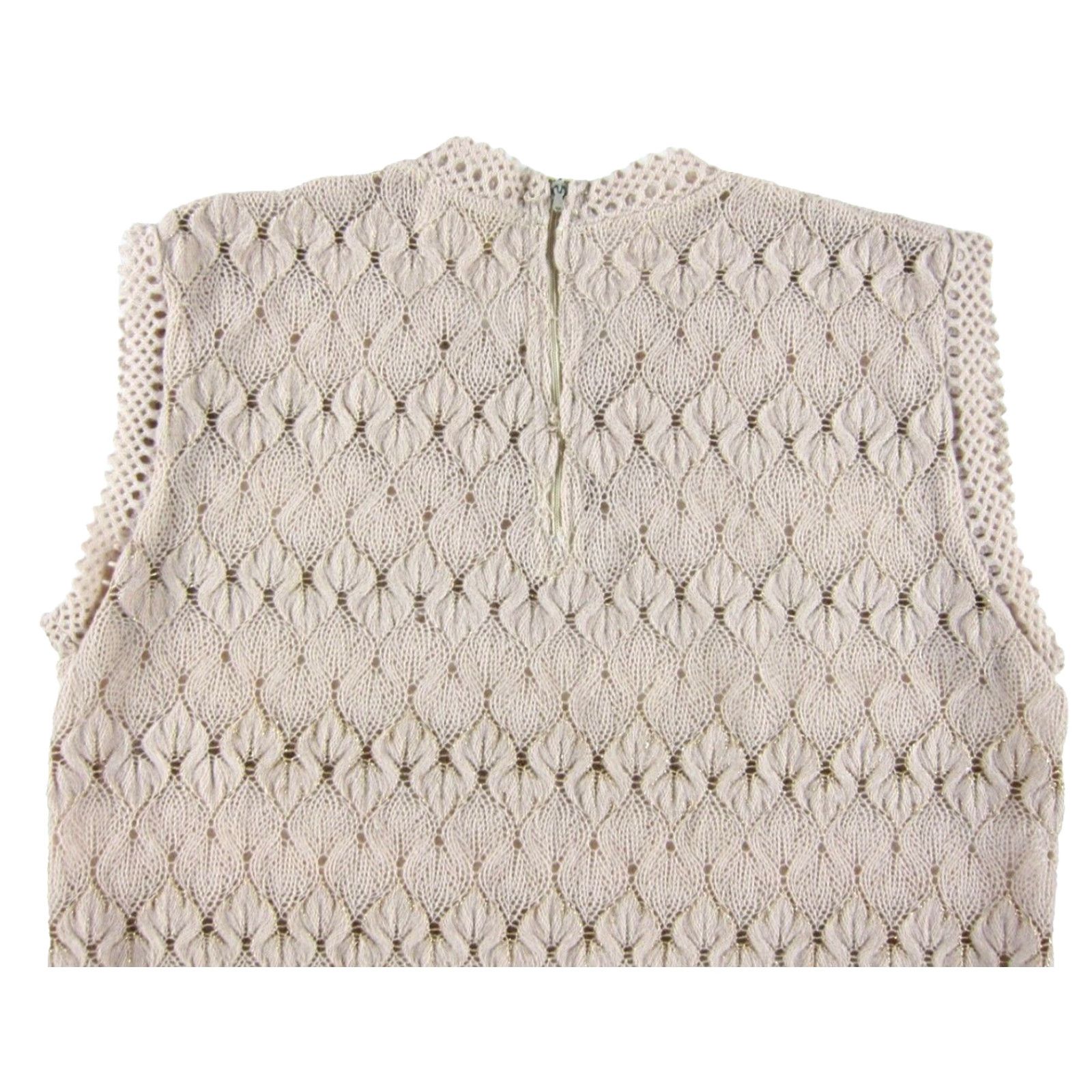 Pinko VTG Acrylic-Fibre Made In Japan Pink Gold Sleeveless Vest Sweater Women Small Size S / US 4 / IT 40 - 7 Thumbnail