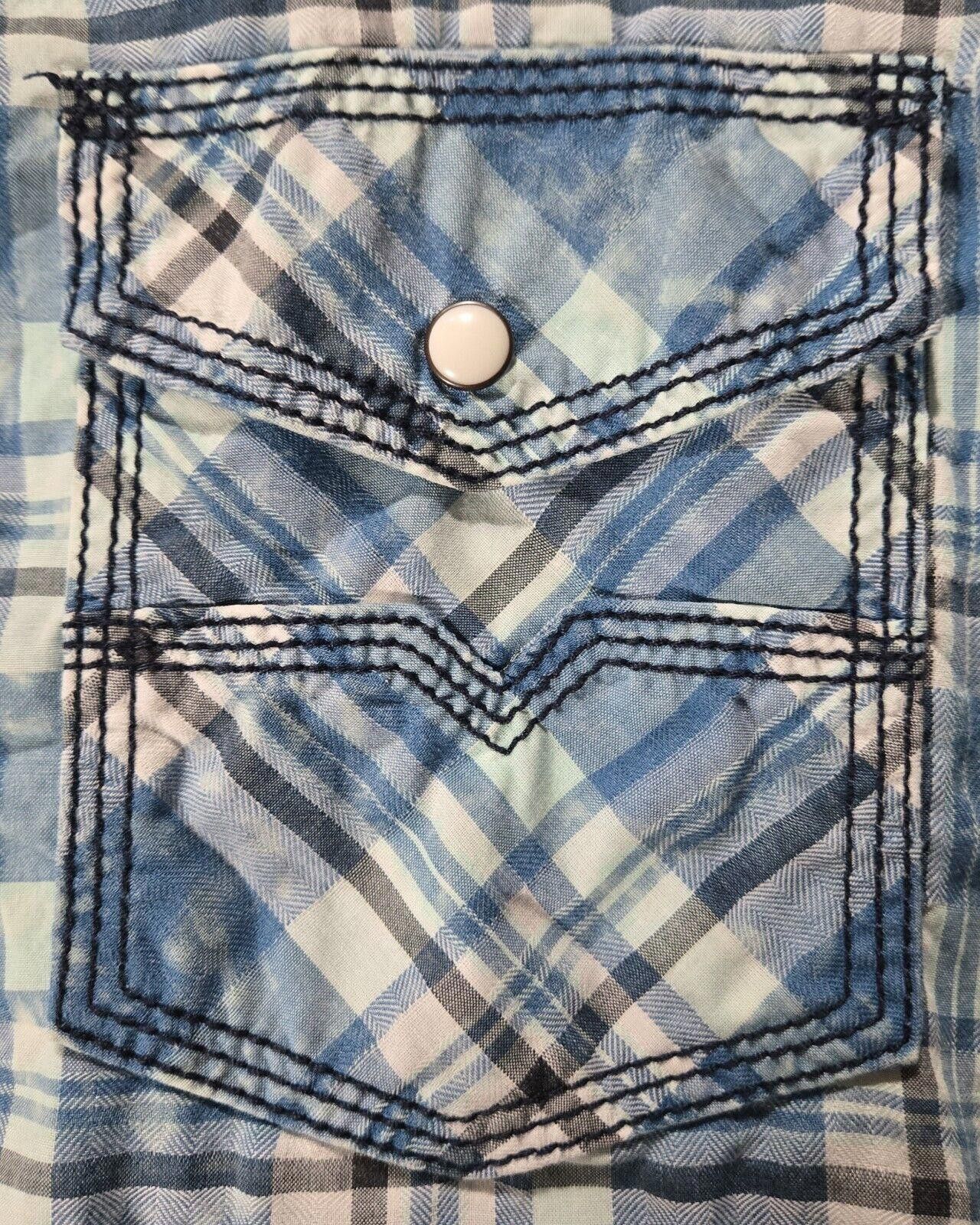 BKE BKE Vintage Blue White Plaid Athletic Fit Button Up Shirt L Size US L / EU 52-54 / 3 - 4 Thumbnail