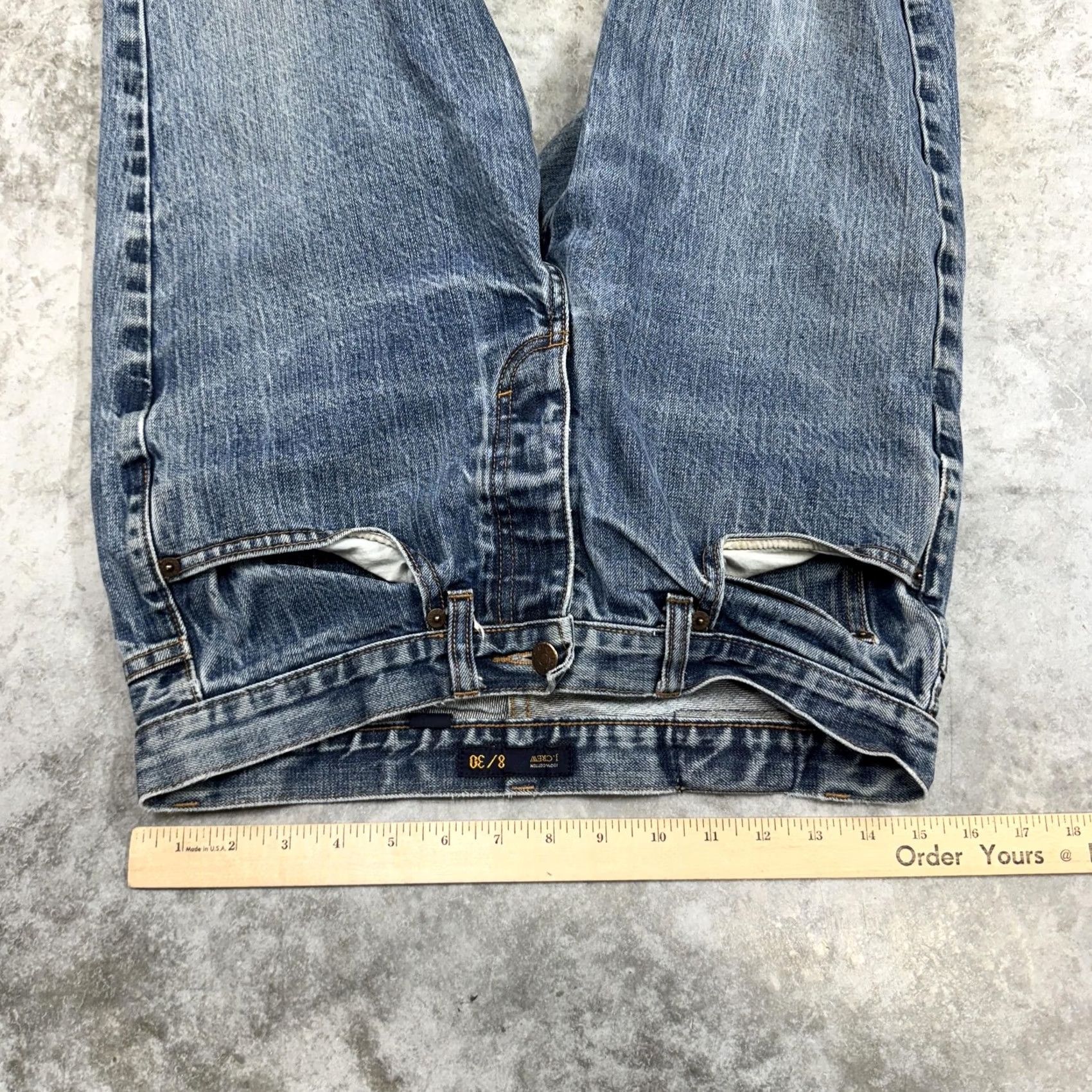 J.Crew J.CREW Jeans Womens 8 Blue Straight 100% Cotton Button Fly Distressed Denim Pants Jeans Womens 8 Blue Straight 100% Cotton Distressed Denim Button Fly Size 30" / US 8 / IT 44 - 6 Thumbnail