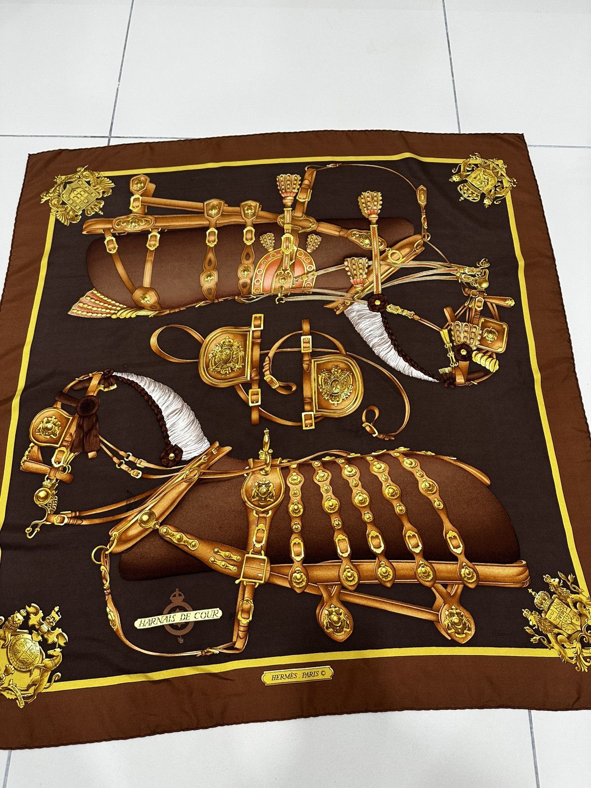Hermes Hermes Scarf Harnais de cour Hermes Paris Silk Scarf Size ONE SIZE - 2 Thumbnail