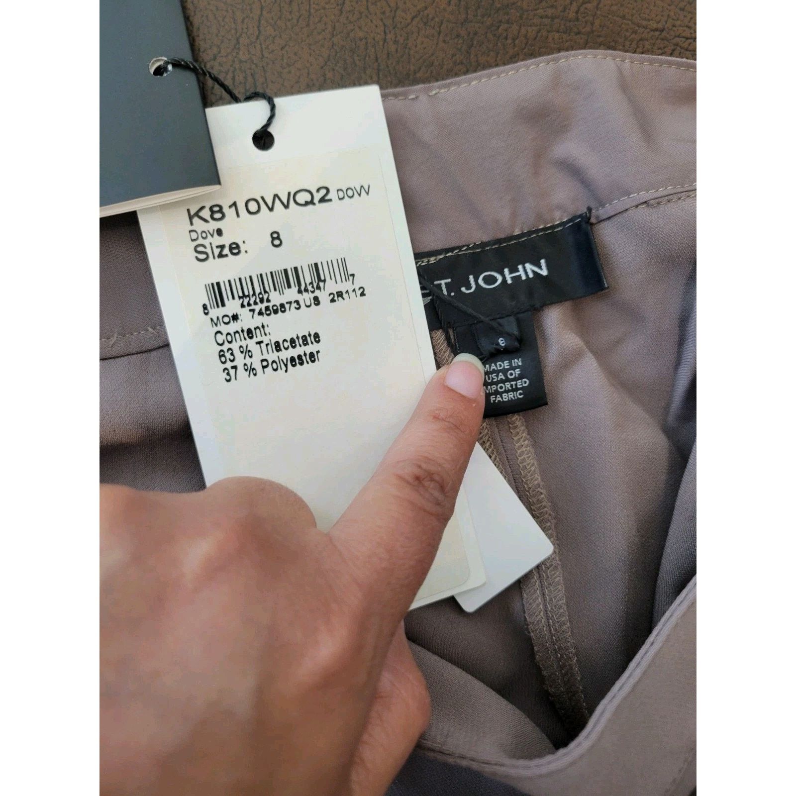 St. John St John Pants Sz 8 Khaki Dove Straight Leg Trousers $395 Size 30" / US 8 / IT 44 - 6 Thumbnail